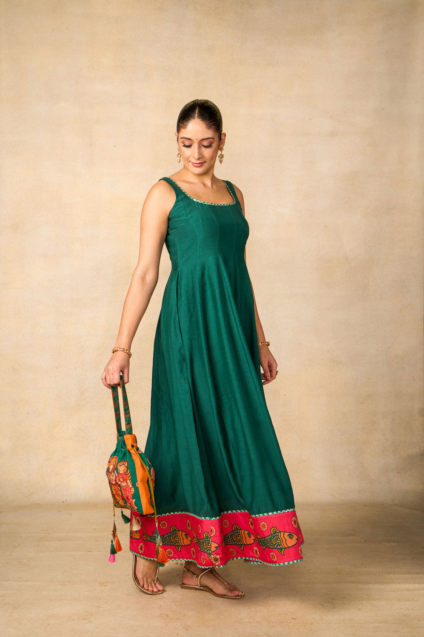 Matsya rekha emerald dress