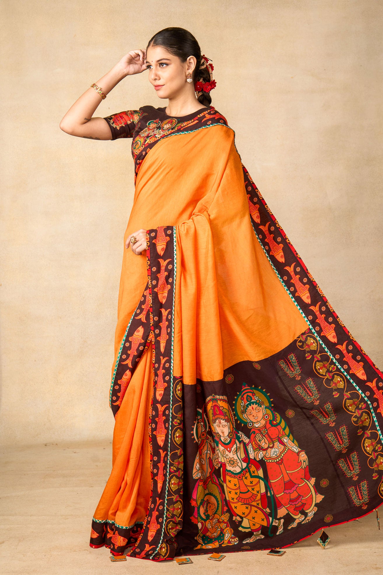 Siya Sutra mango saree