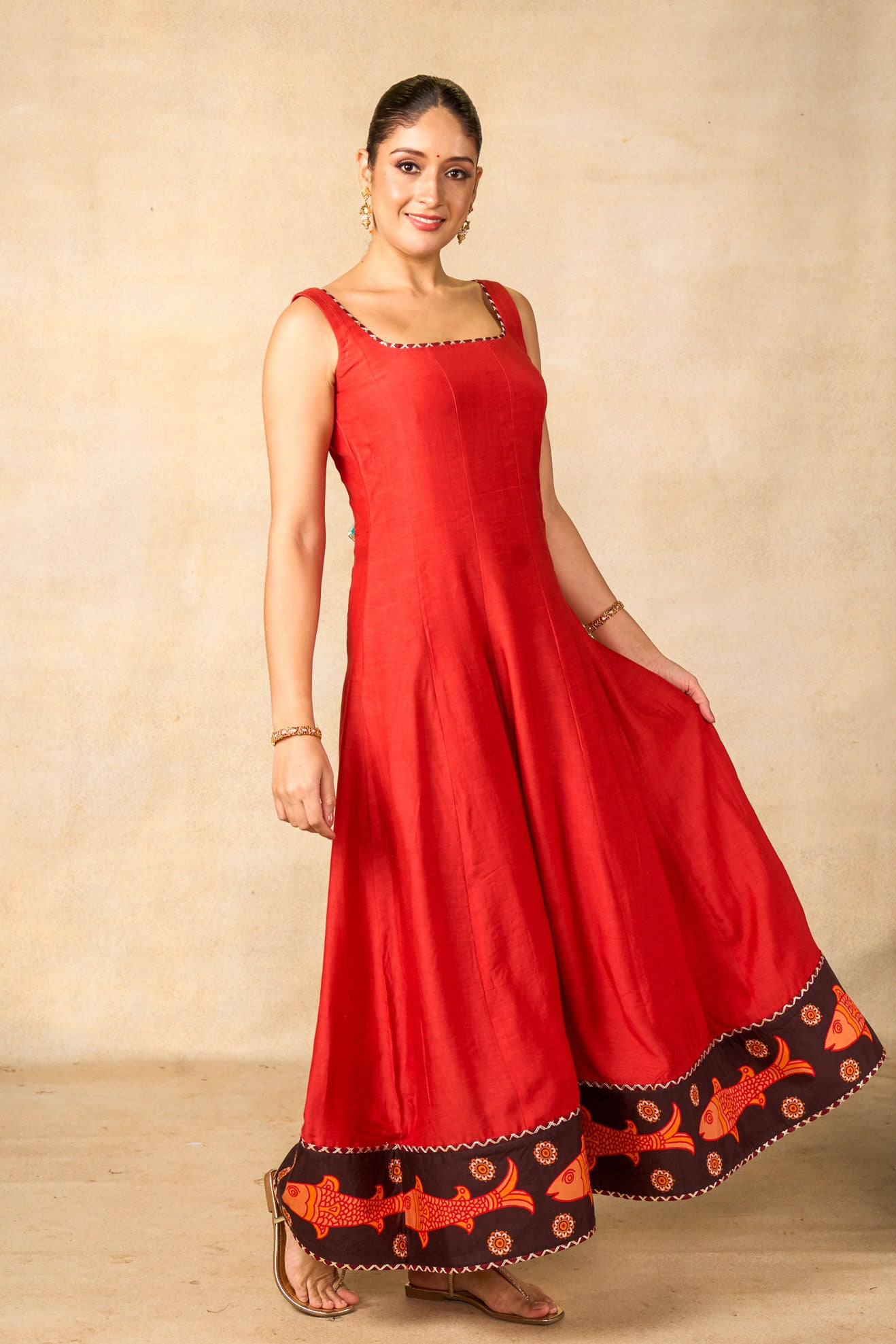Matsya rekha red dress