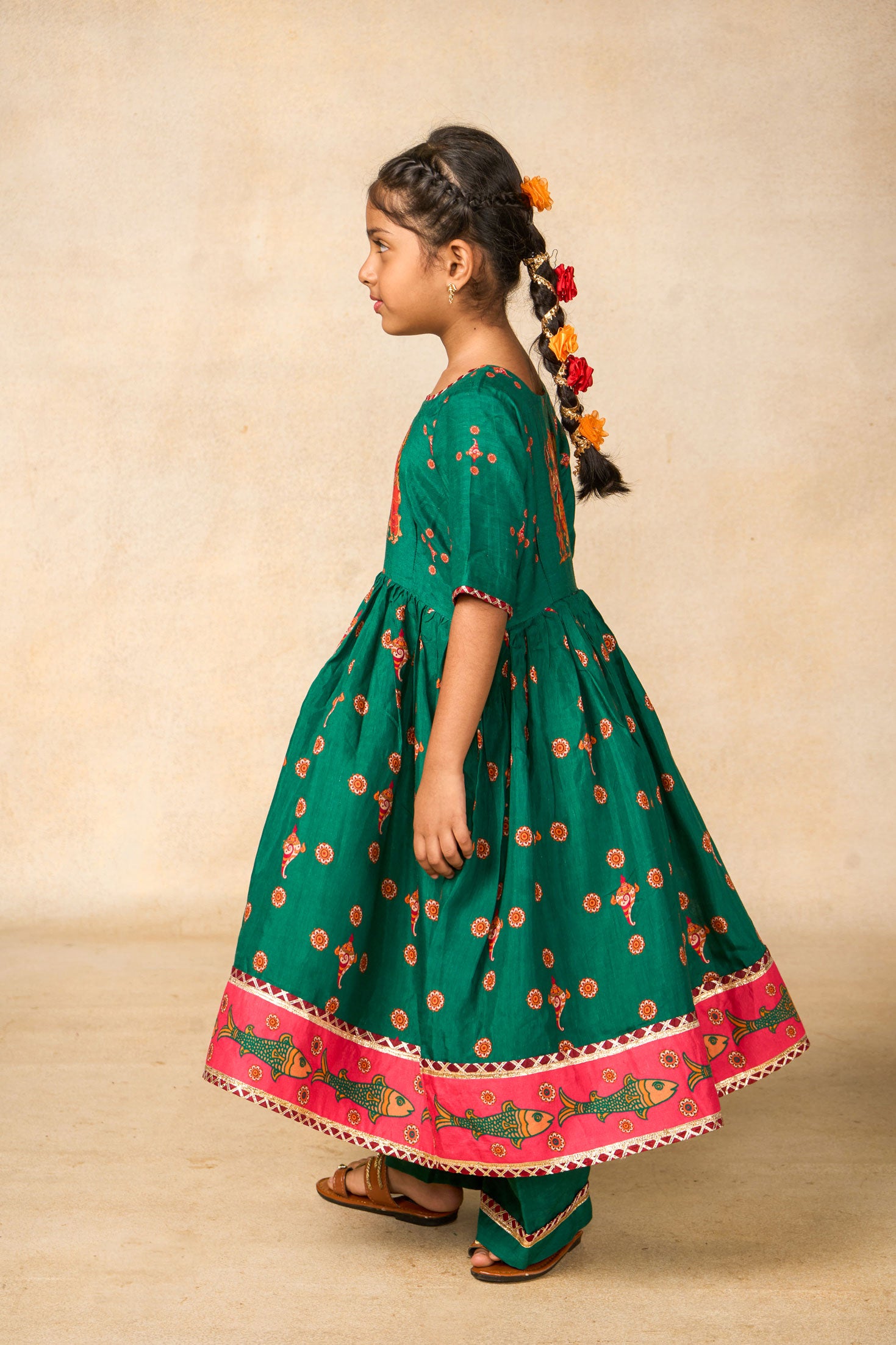 Sita emerald kurta palazzo set (set of 2)