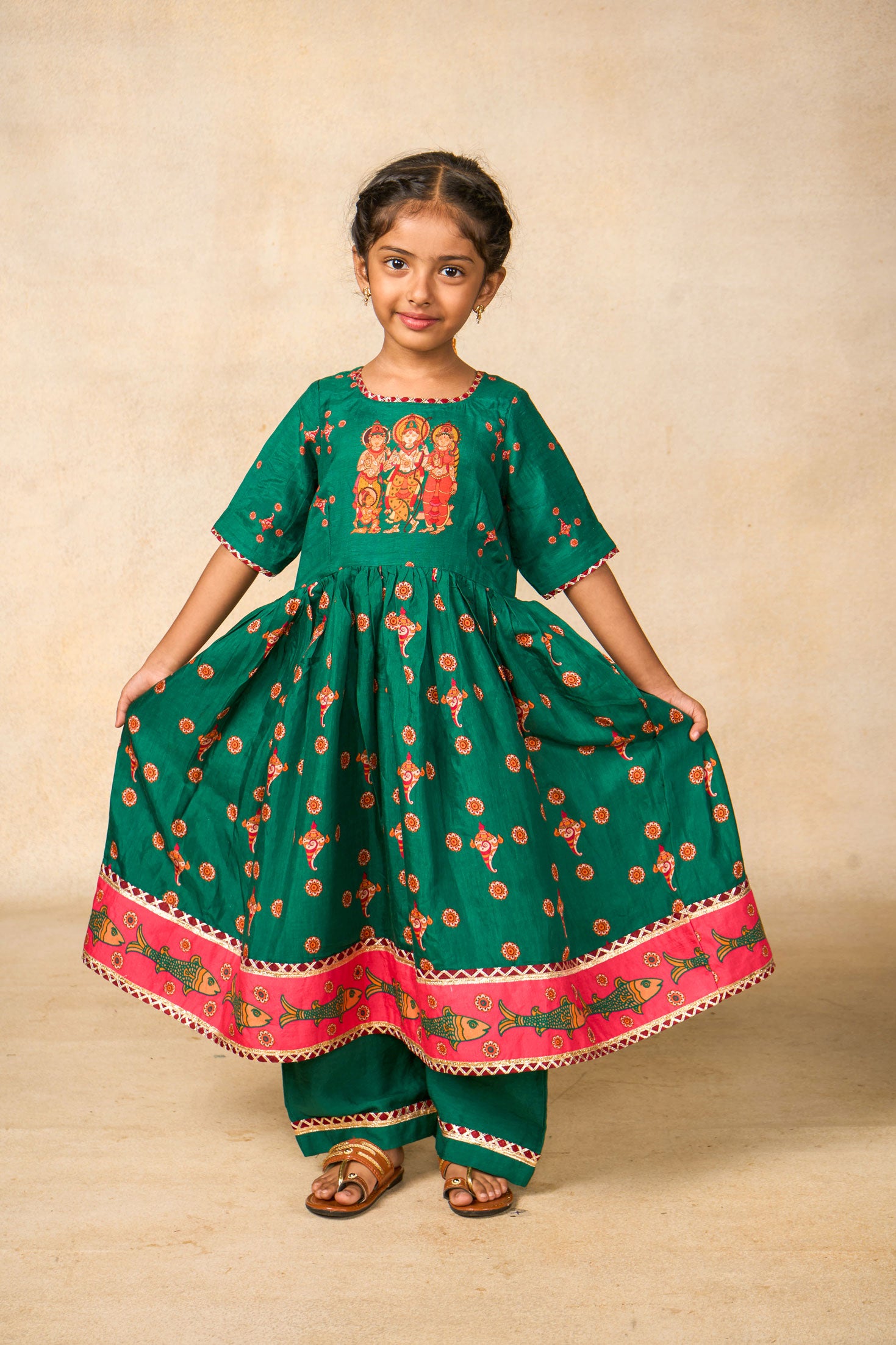 Sita emerald kurta palazzo set (set of 2)