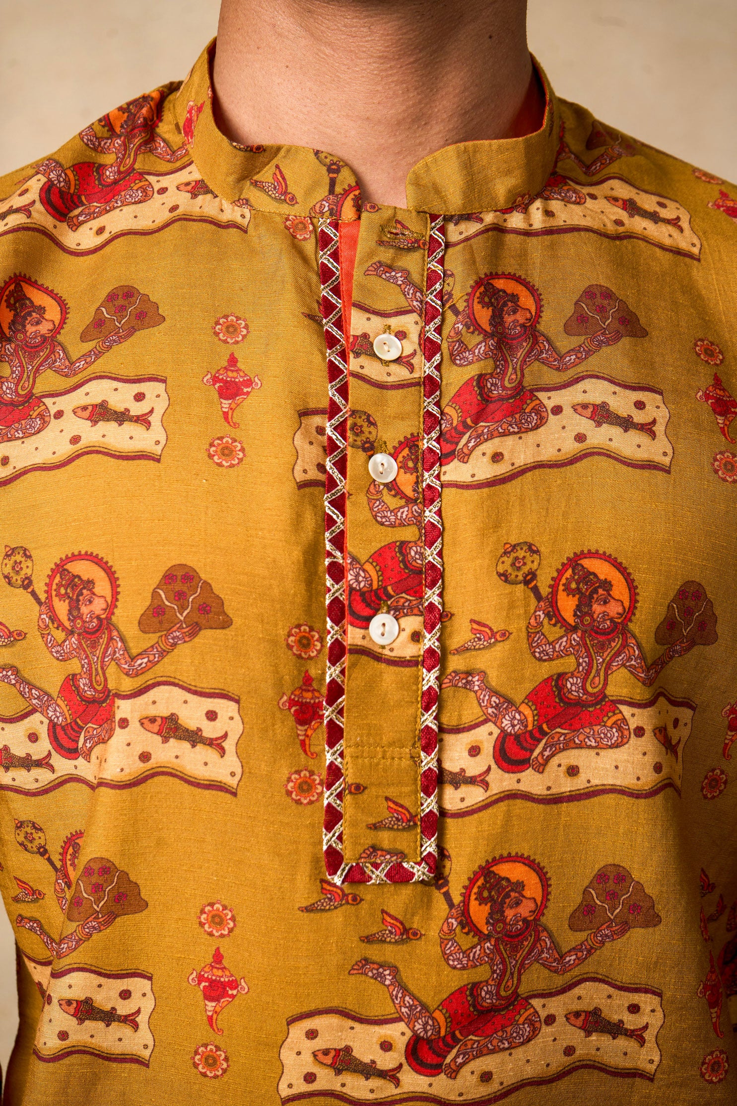 Vajraang olive kurta