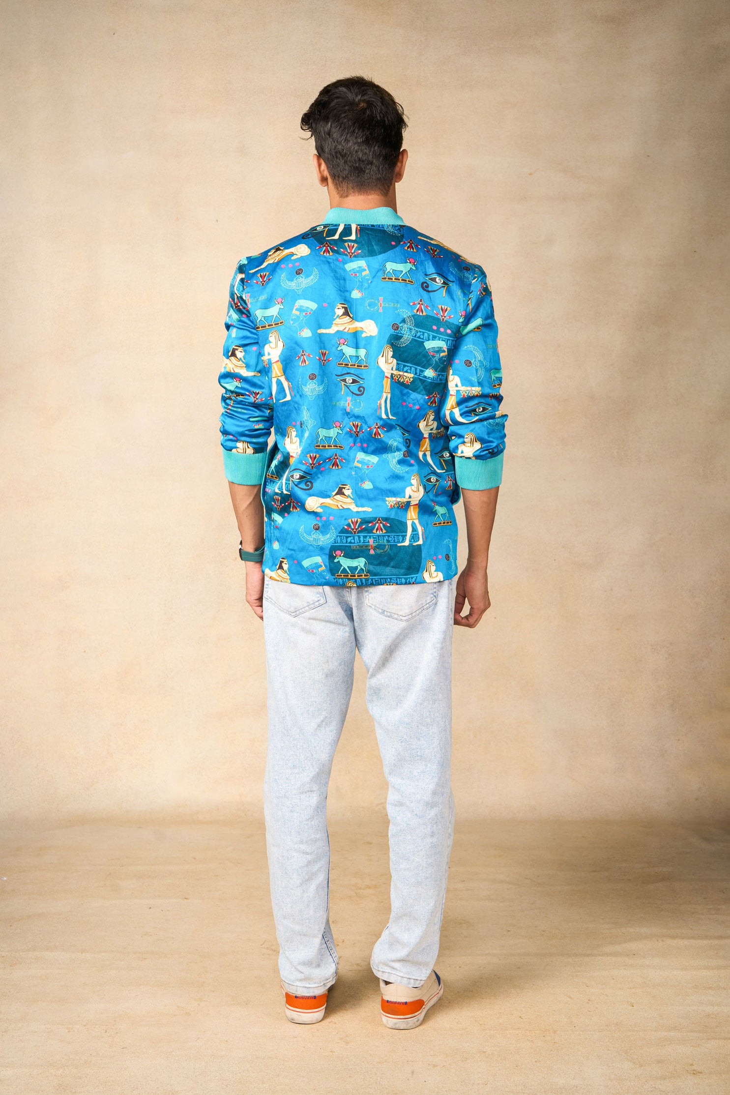 Sacred Symbols blue bomber jacket - man