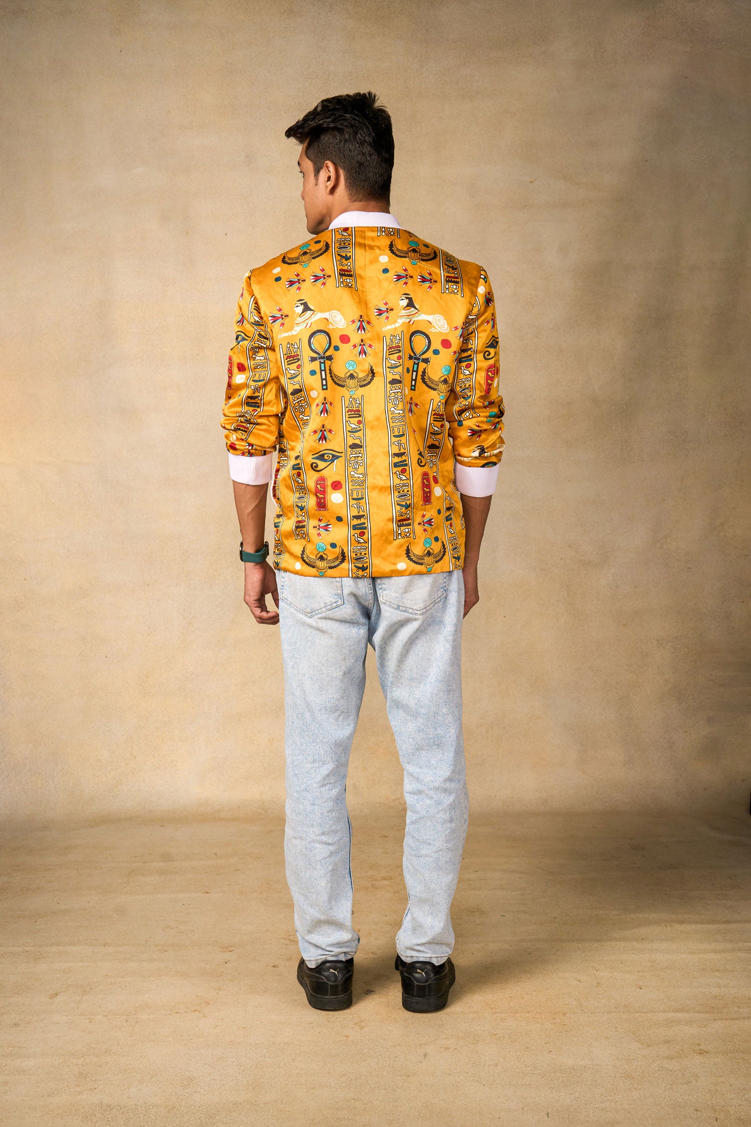 Sacred Symbols yellow bomber jacket - man