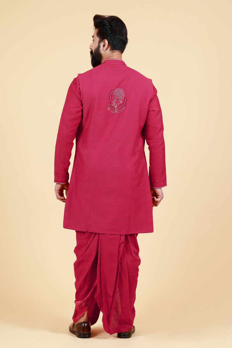 PHOOLKARI MAROON DHOTI