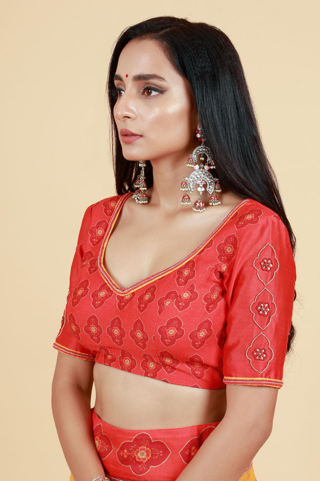 Kusum red blouse