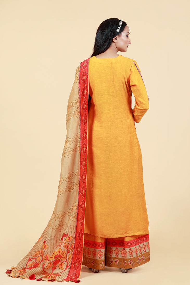 RASALA HALDI KURTA PALAZZO SET ( set of 2 )