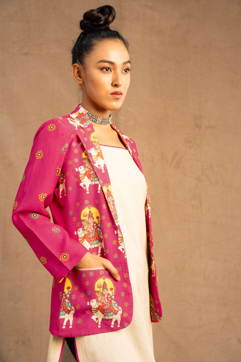 Kailasa jacket + Kurti -pink (Set of 2)