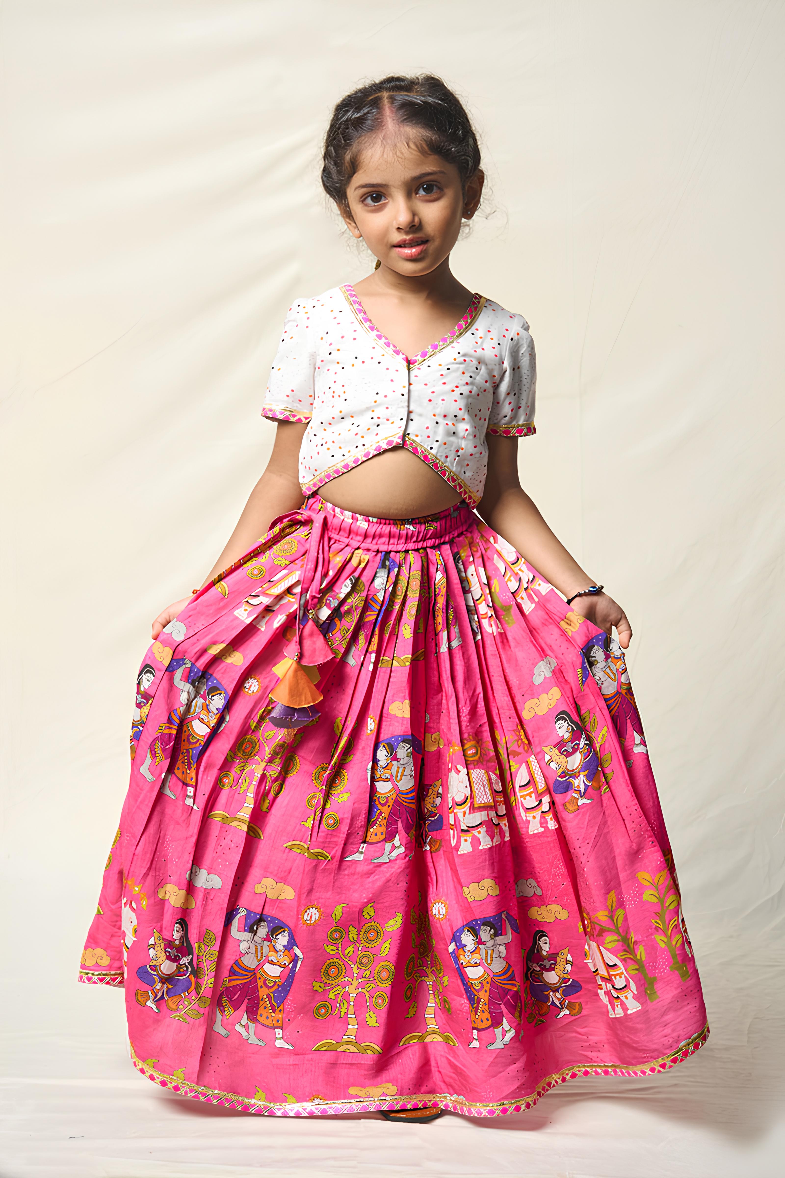 MEGHA NRITYA PINK LEHENGA SET (set of 3)