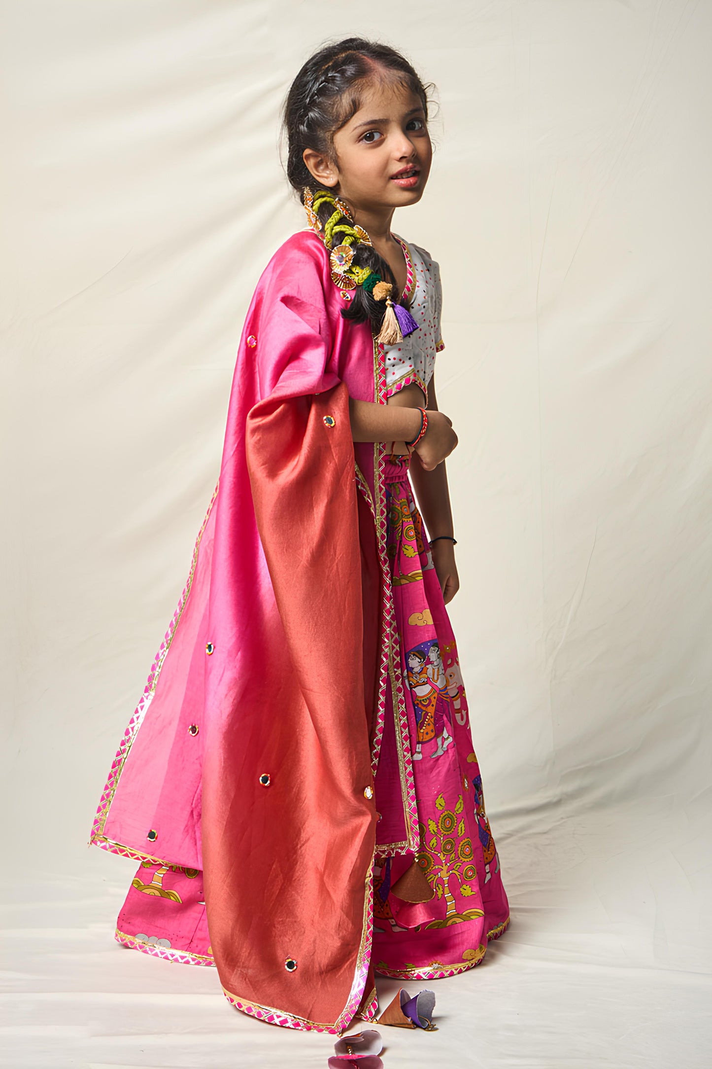 MEGHA NRITYA PINK LEHENGA SET (set of 3)