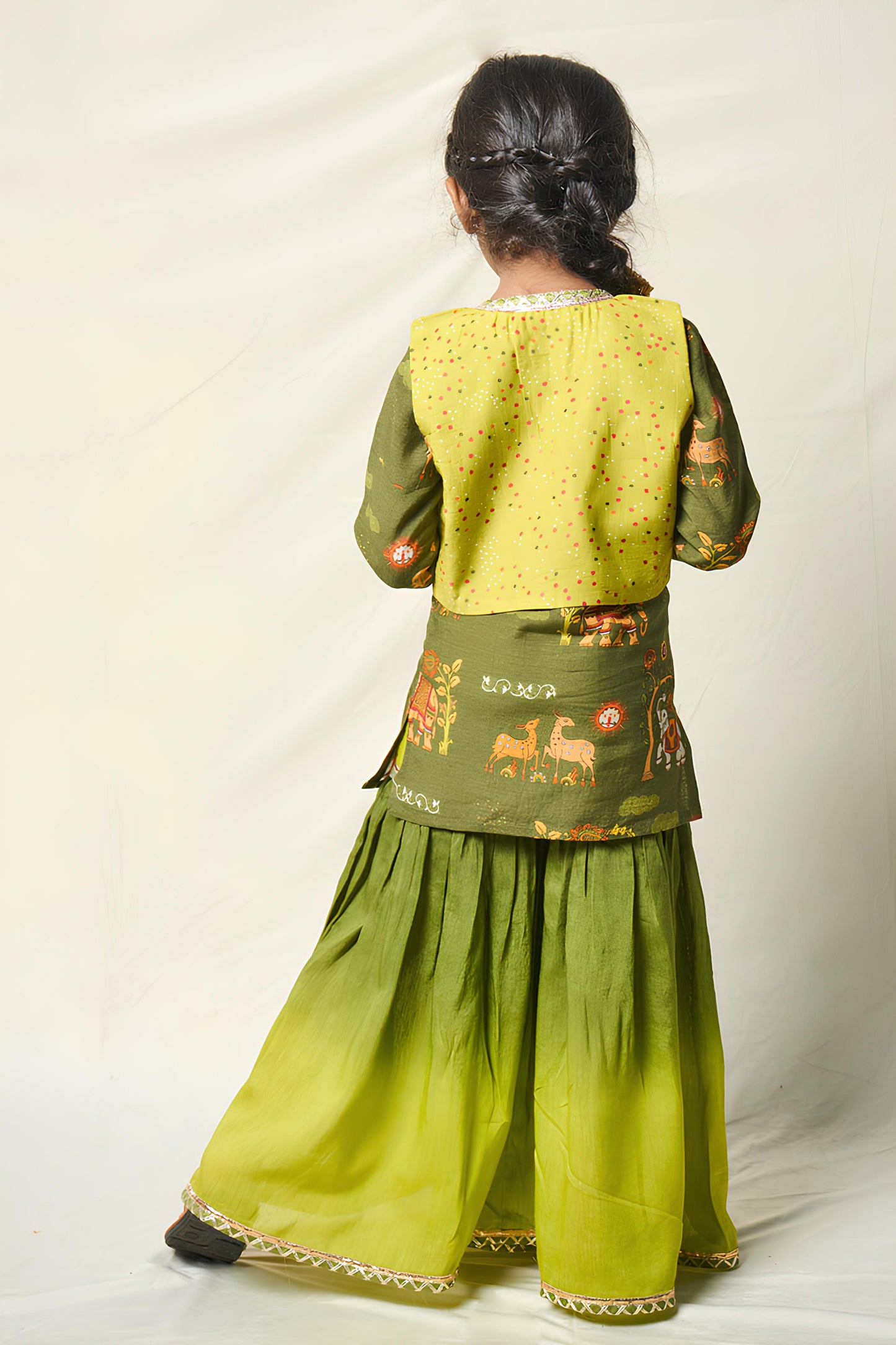 VAN KATHA GREEN SHARARA SET (set of 3)