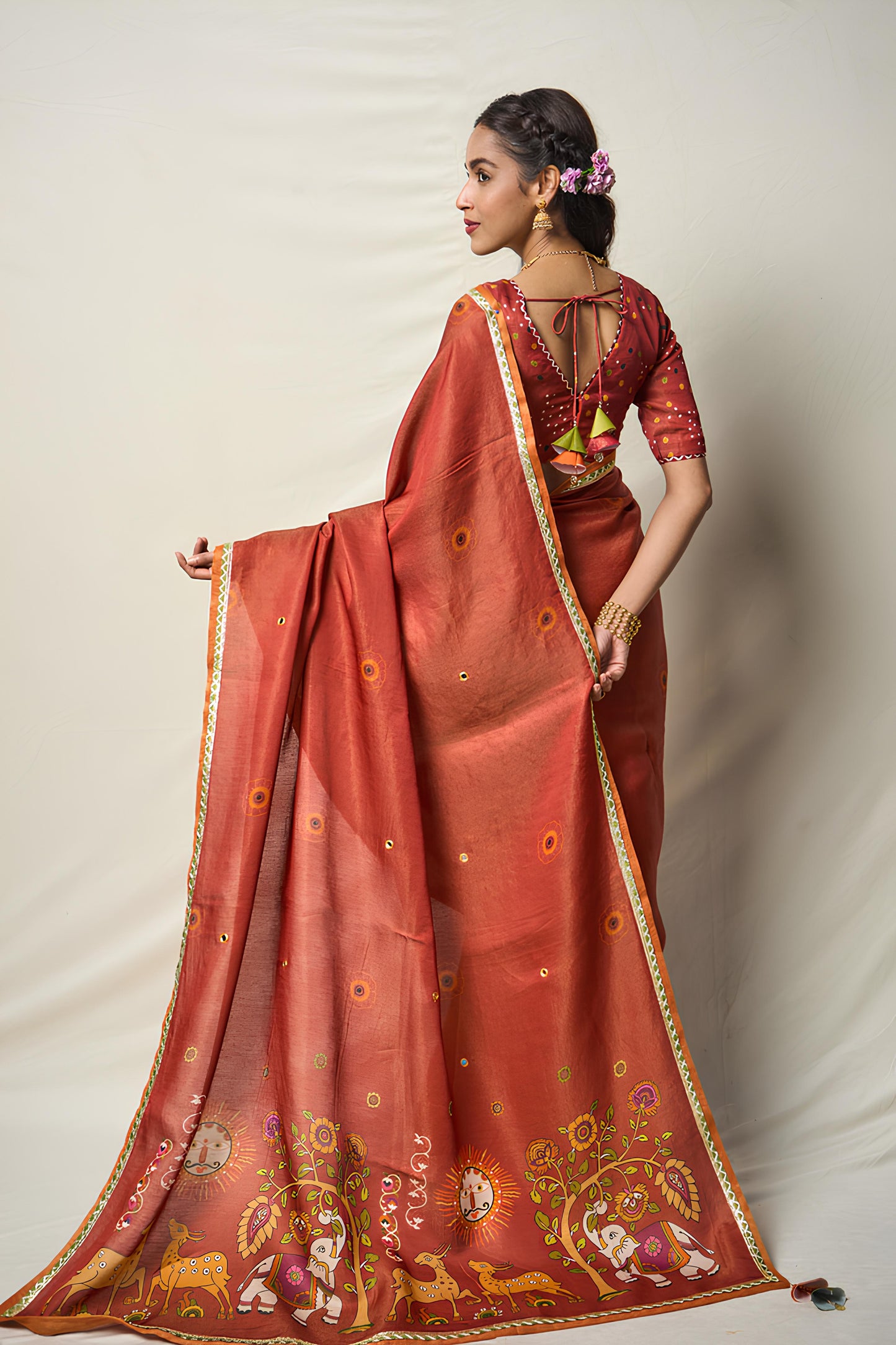 SHĀNTA VANA RUST SAREE