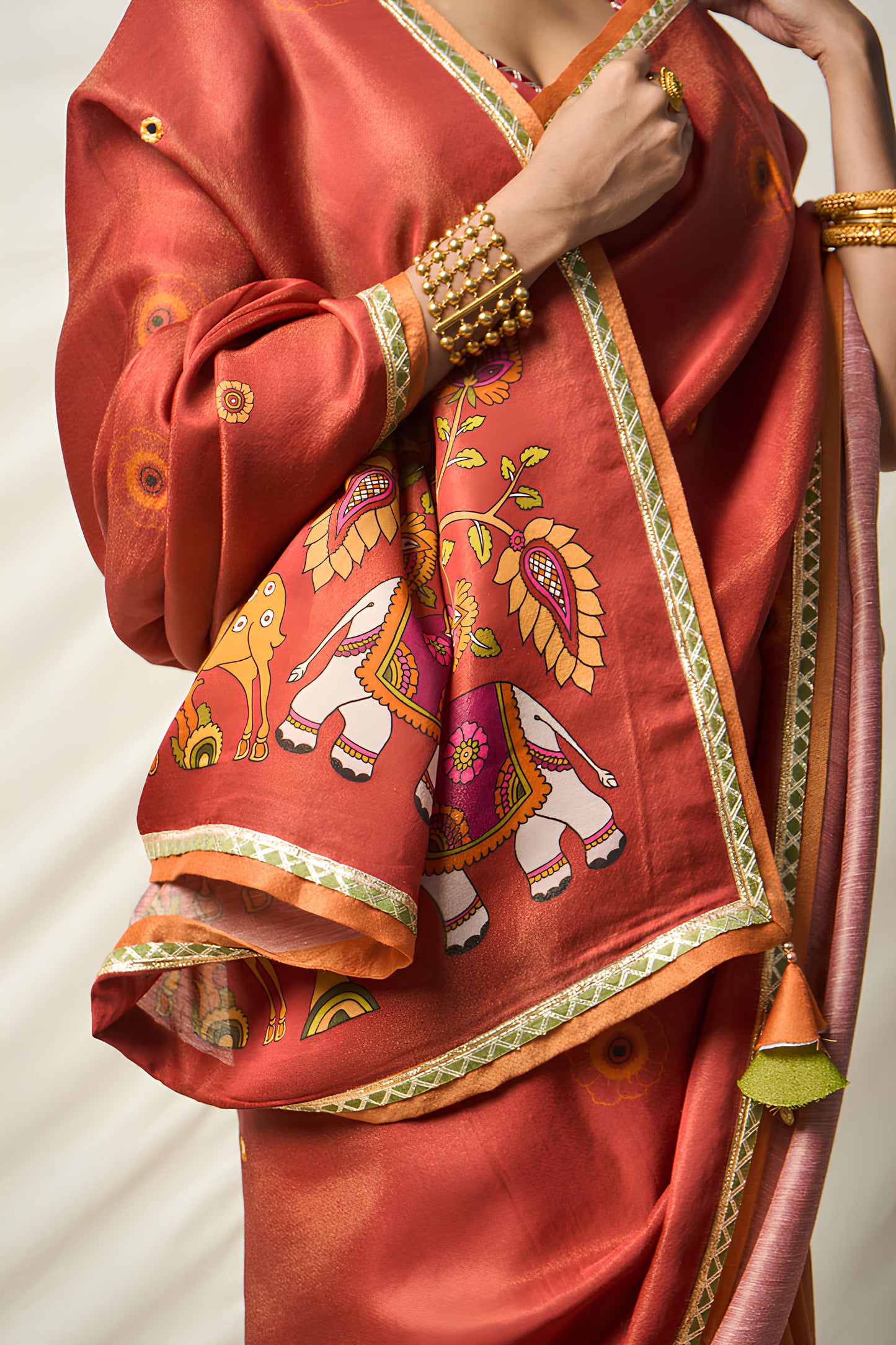 SHĀNTA VANA RUST SAREE