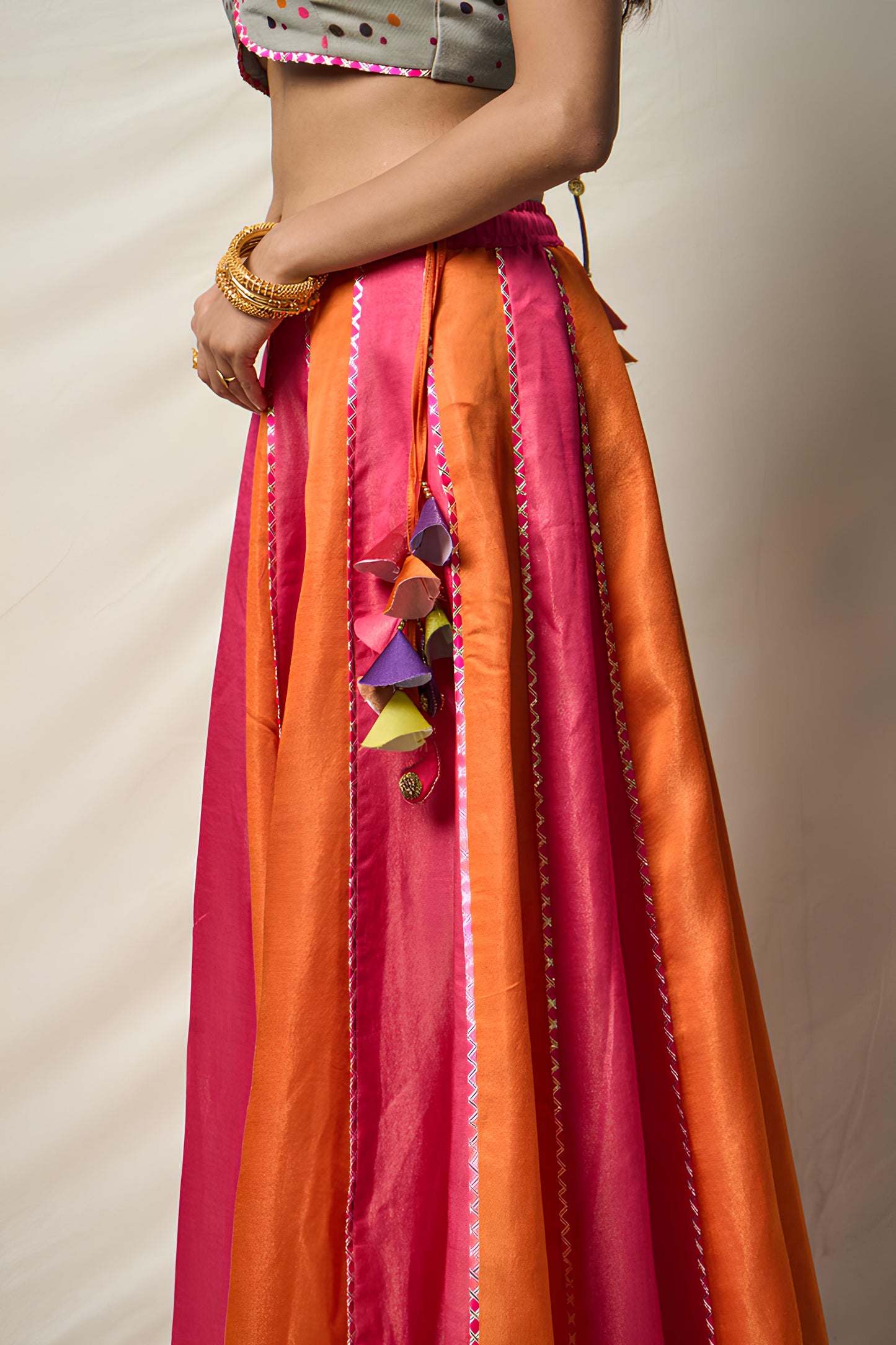 KĀNTARA PINK LEHENGA SET(SET OF 3)