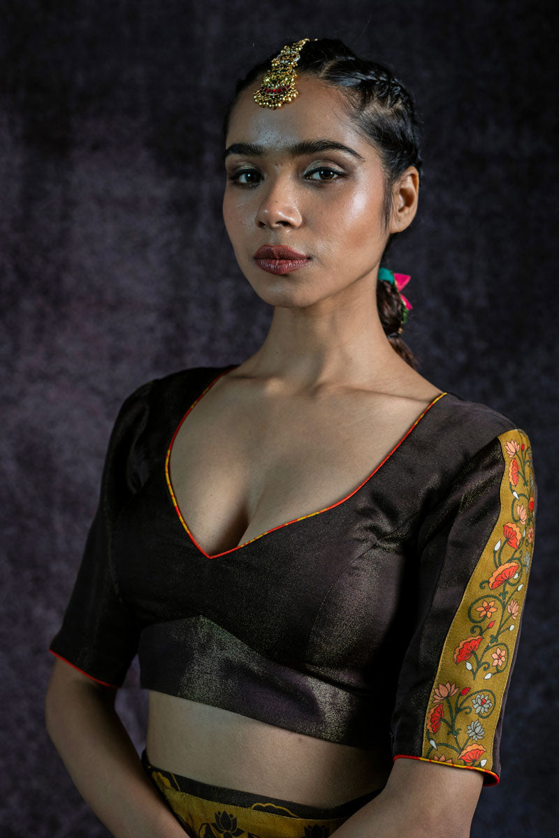 Metallic Maati Shrinathji blouse
