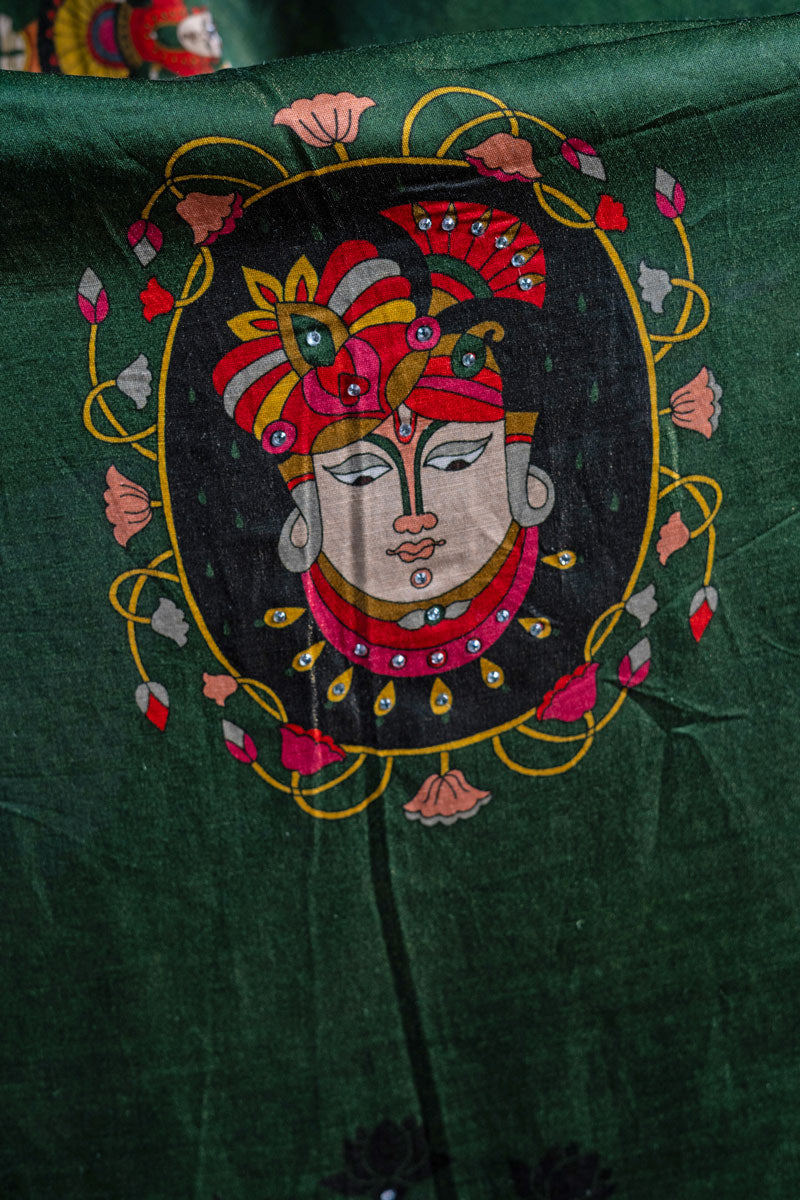 MANAGLMURTI HARĀ METALLIC SAREE