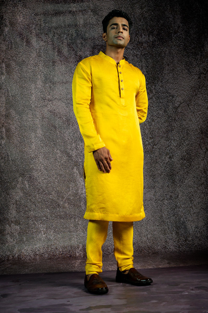 HALDI METALLIC SET OF 2 ( KURTA + CHURIDAR )