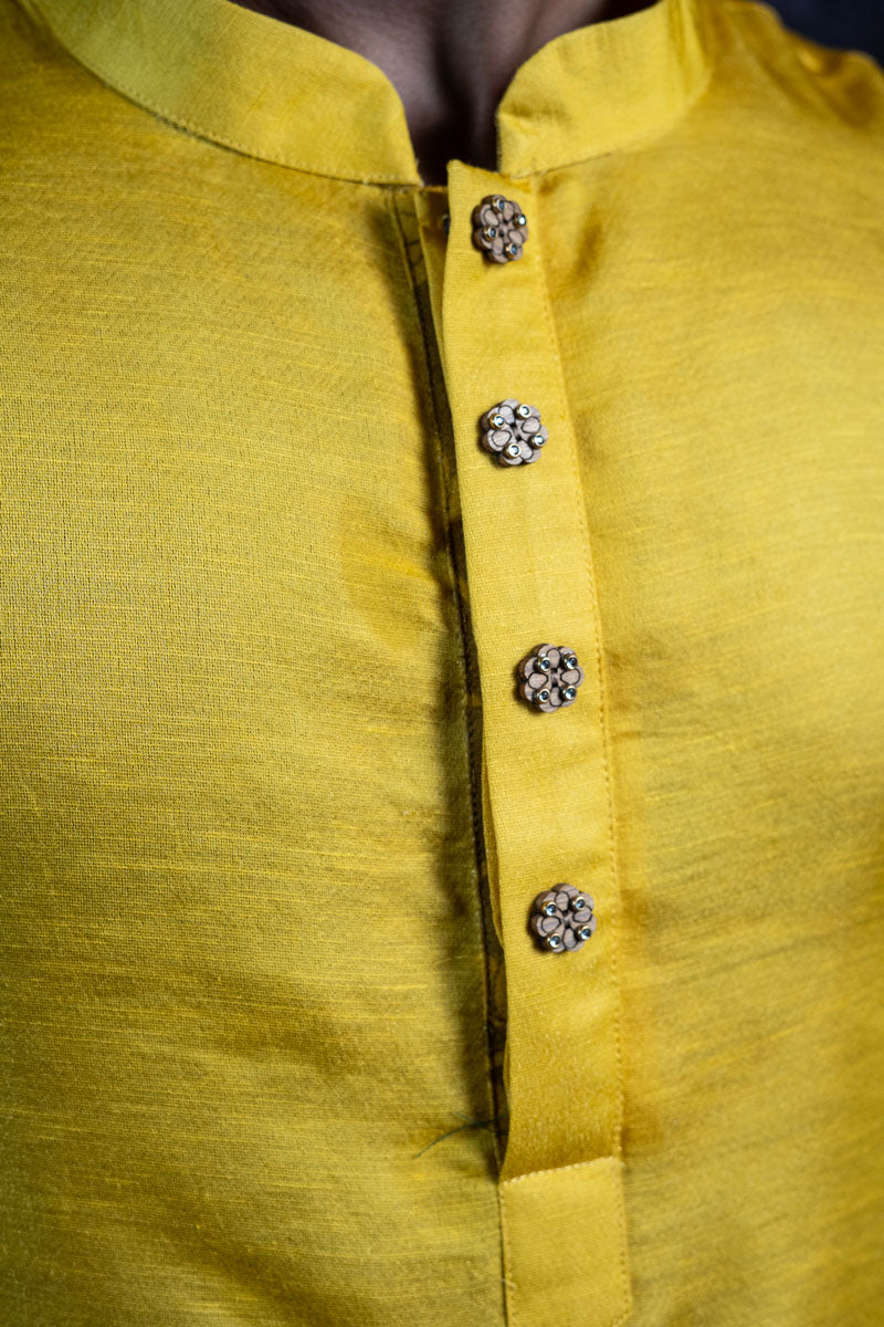 HALDI METALLIC SET OF 2 ( KURTA + CHURIDAR )