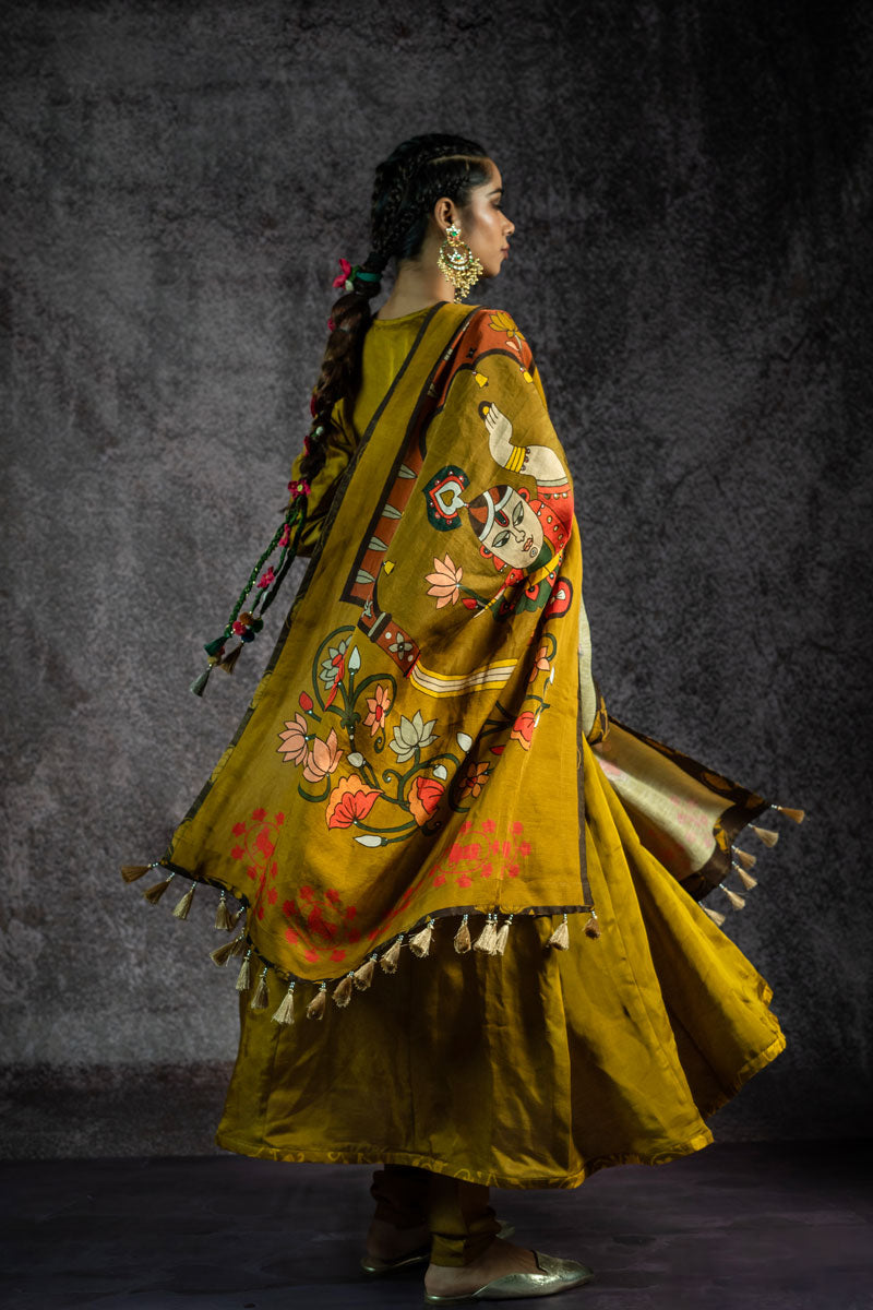 KUNDAN CHHAYA METALLIC OLIVE DUPATTA