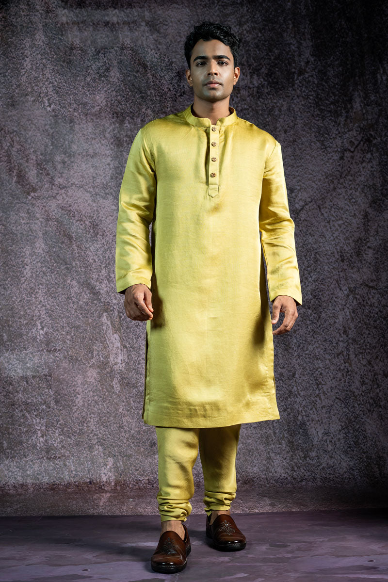 PISTA METALLIC SET OF 3 ( KURTA + CHURIDAR + JACKET )