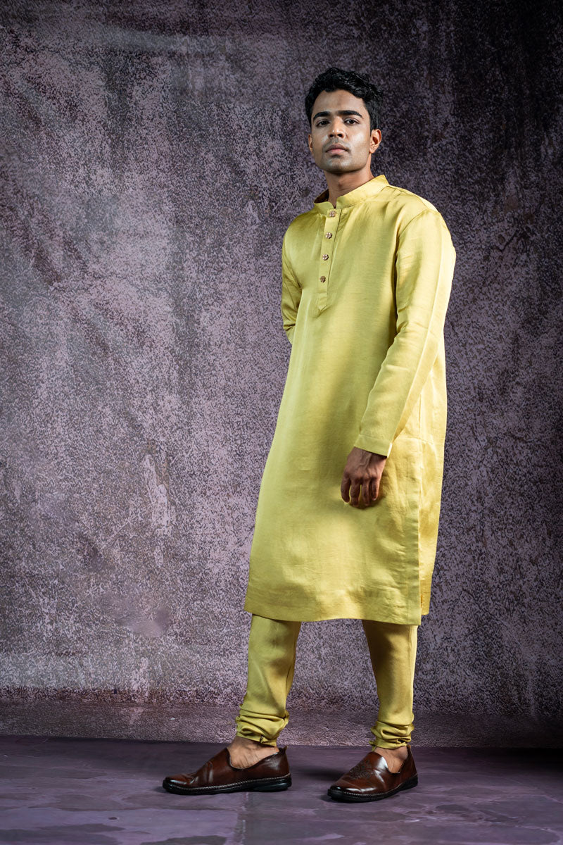 PISTA METALLIC SET OF 3 ( KURTA + CHURIDAR + JACKET )