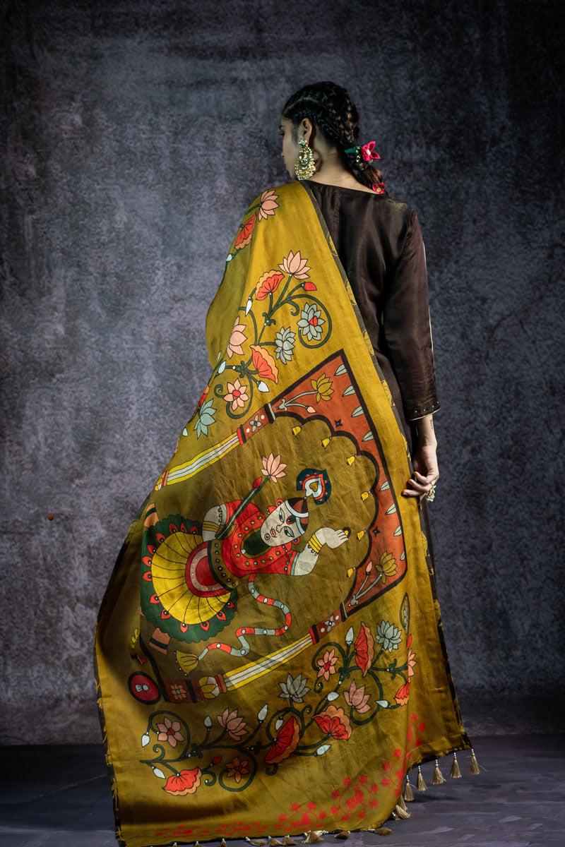 KUNDAN CHHAYA METALLIC OLIVE DUPATTA