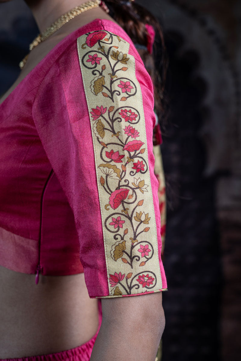 Metallic Gulabi Shrinathji blouse