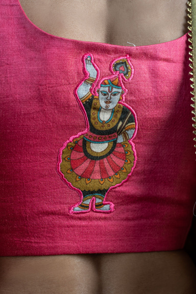 Metallic Gulabi Shrinathji blouse