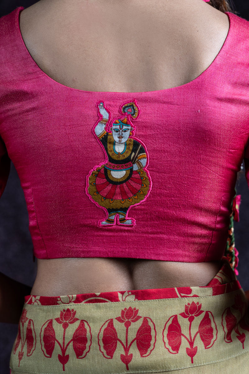 PADMA SAAJ PINK METALLIC SAREE