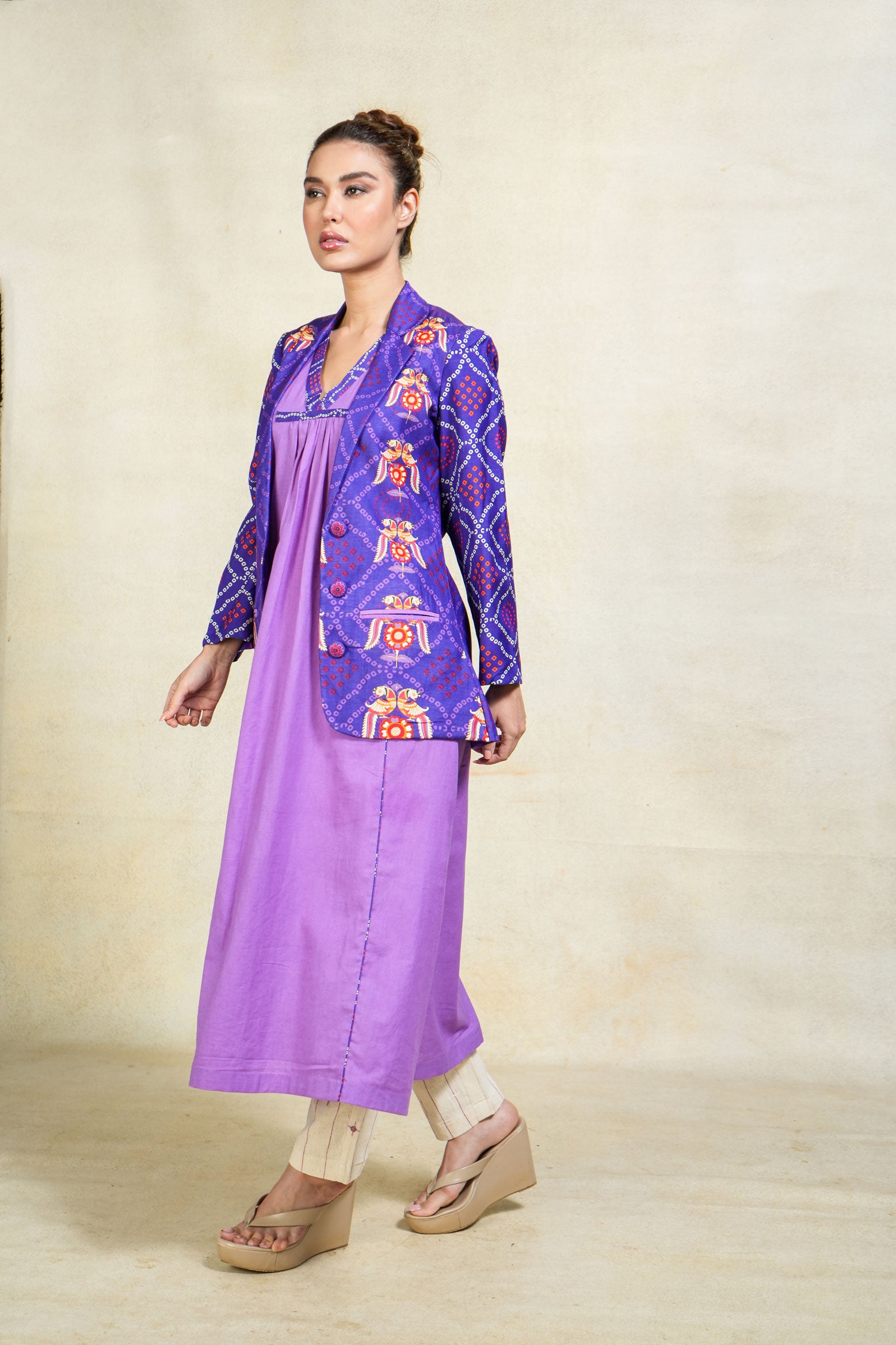 Gananayaka jacket + Kurti -purple set (Set of 2)