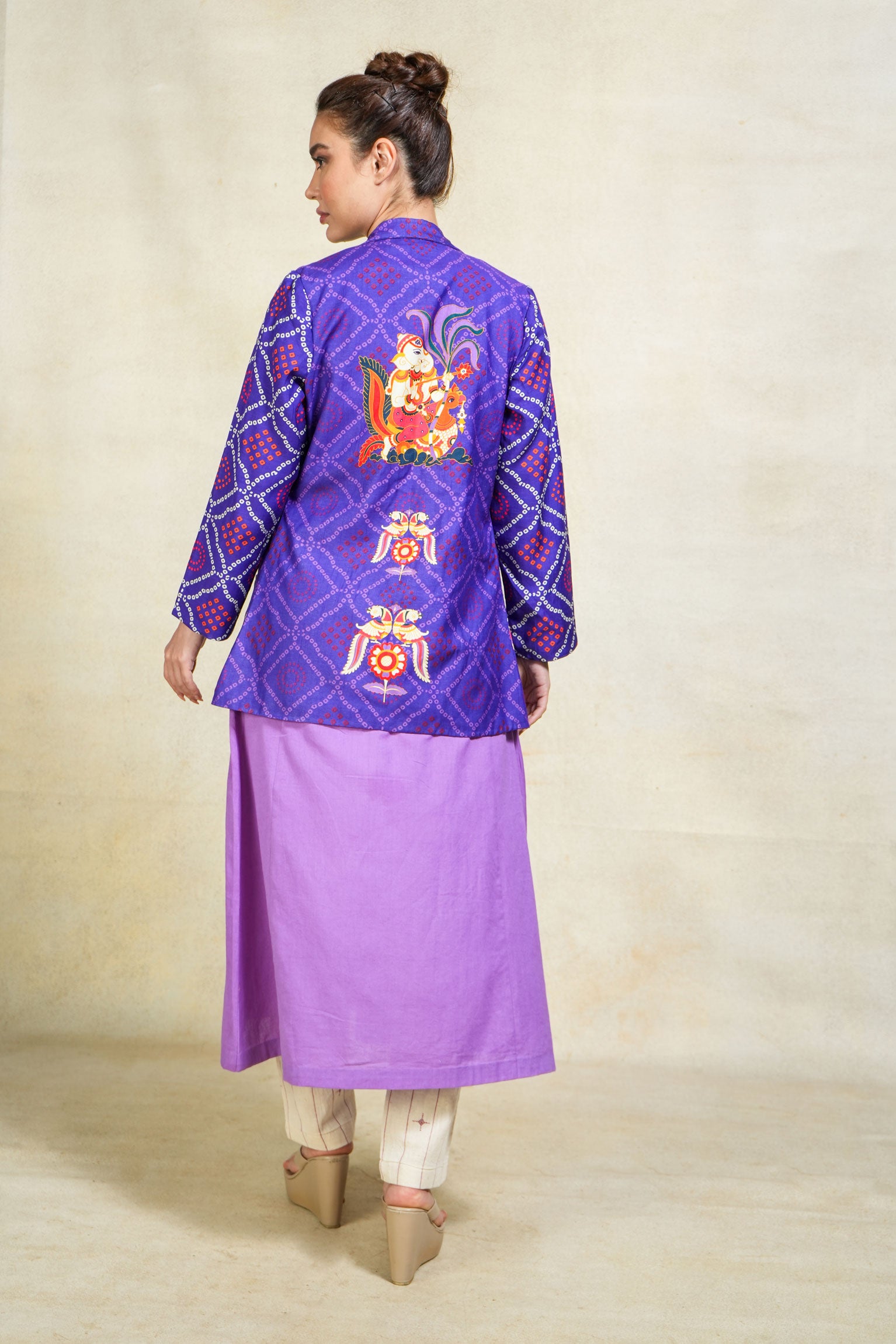 Gananayaka jacket + Kurti -purple set (Set of 2)