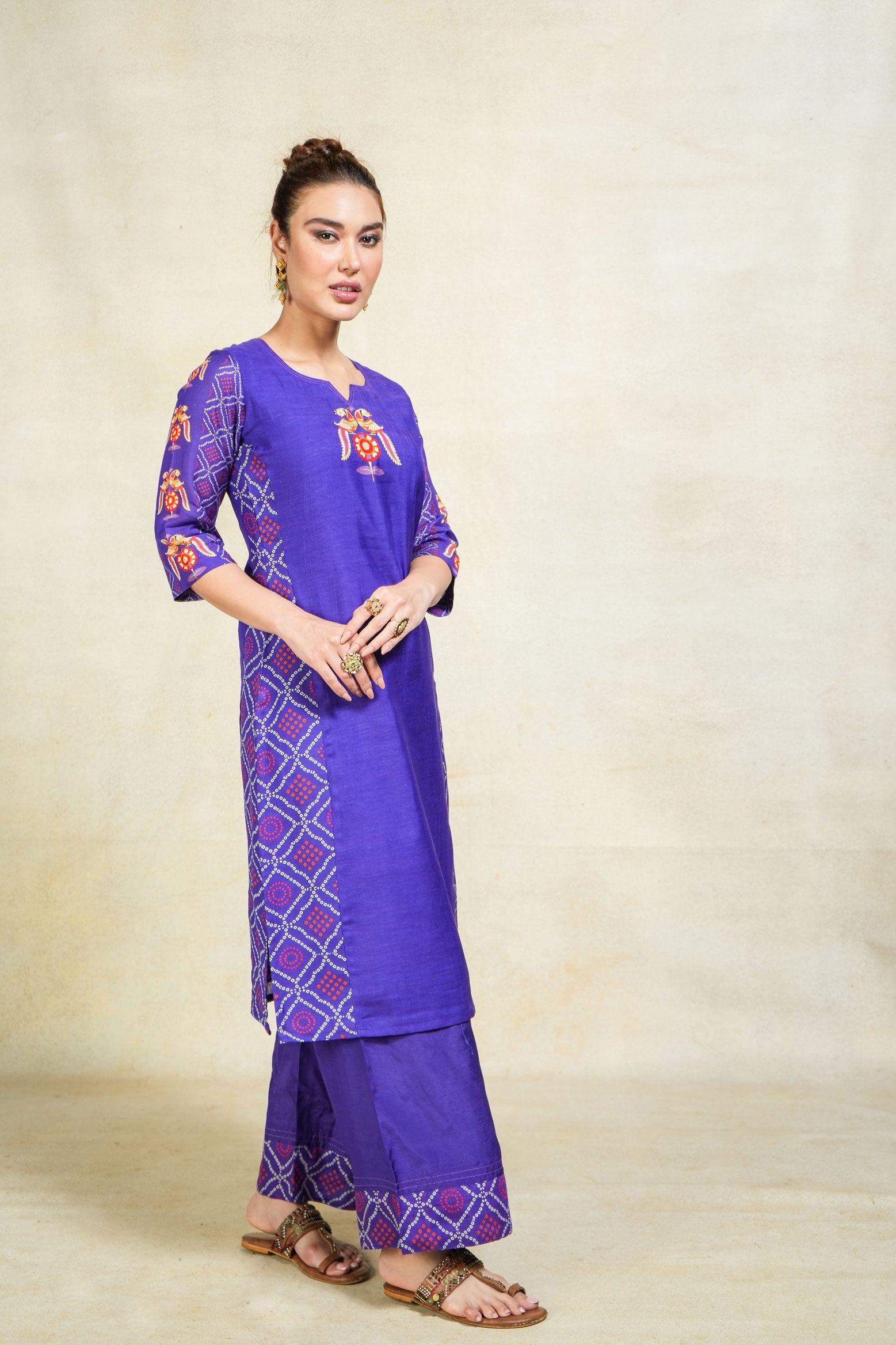 Kapila purple set of 2 (kurta + palazzo)