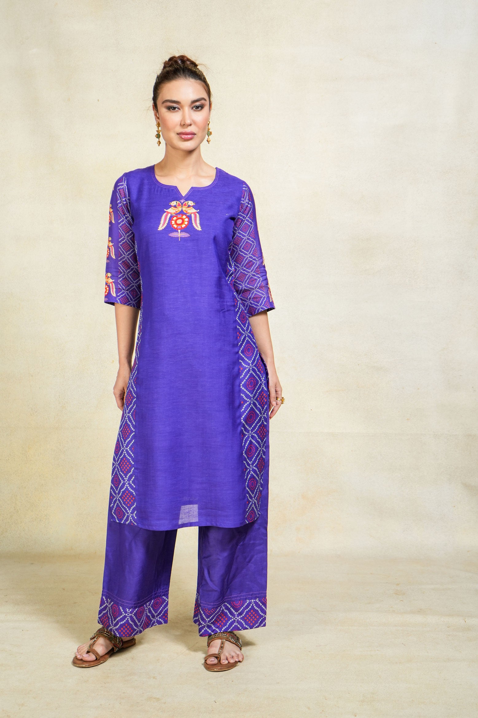 Kapila purple set of 2 (kurta + palazzo)