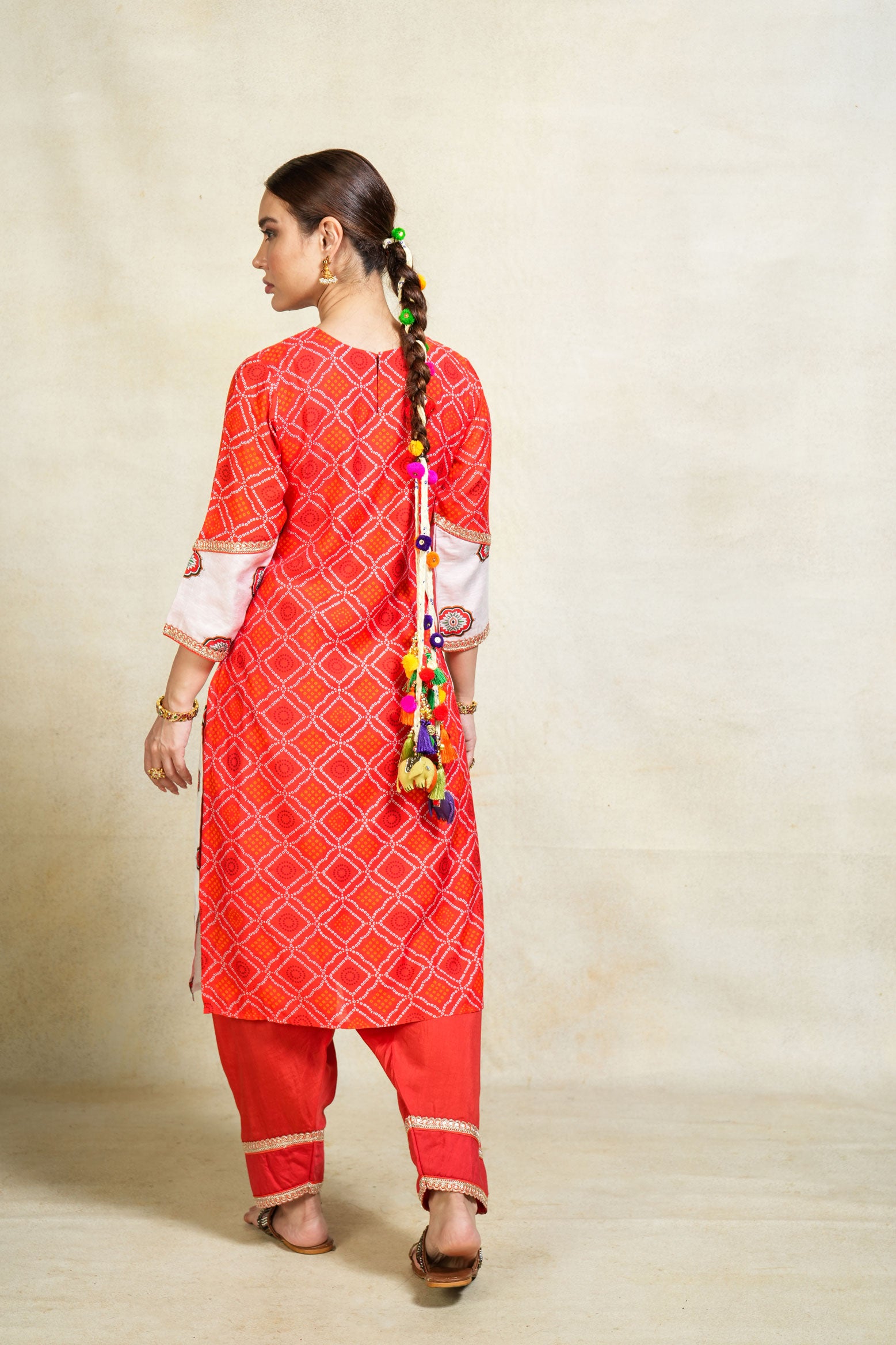 Siddhi red salwar +kurta + dupatta (set of 3)