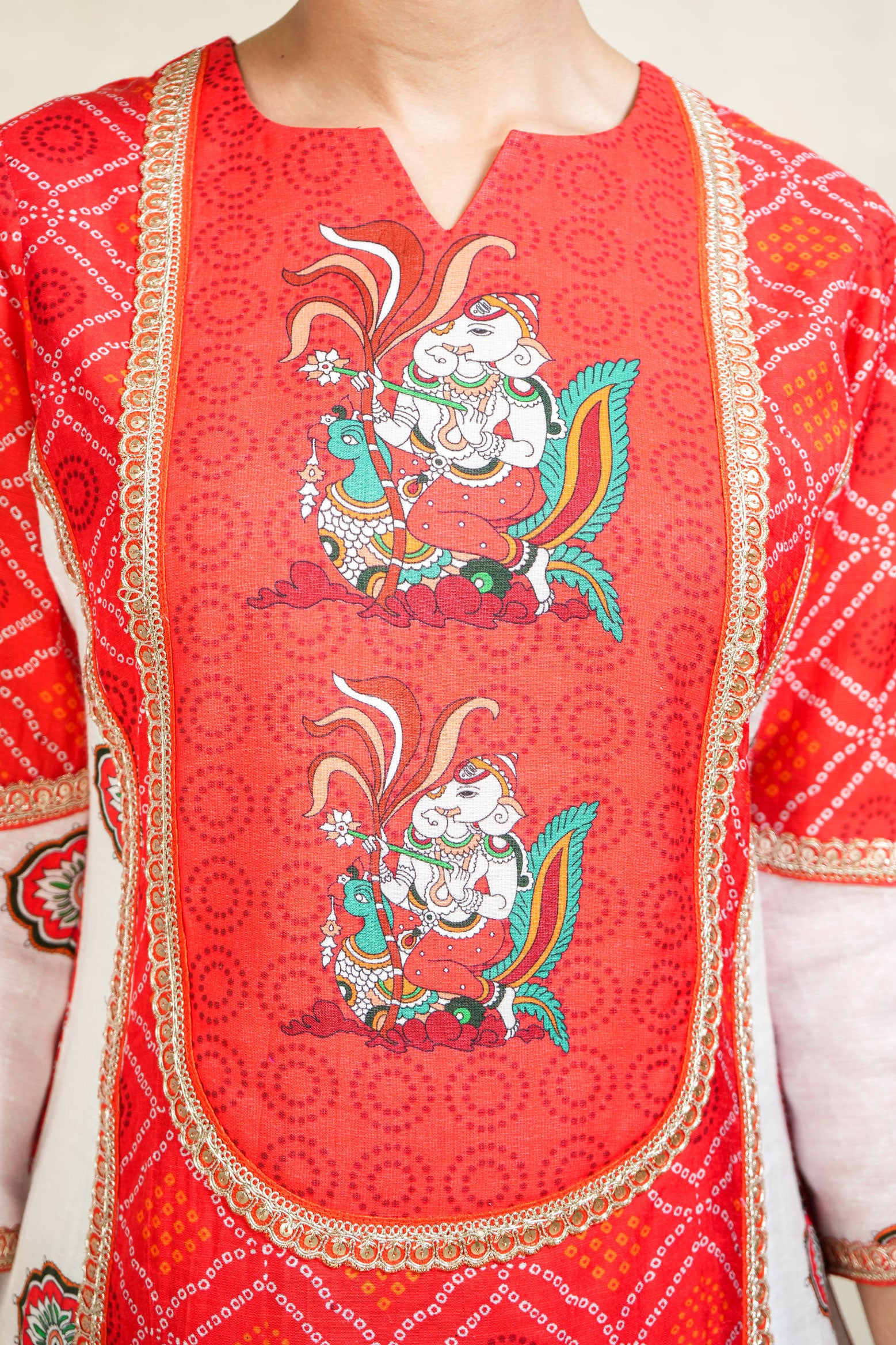 Siddhi red salwar +kurta + dupatta (set of 3)