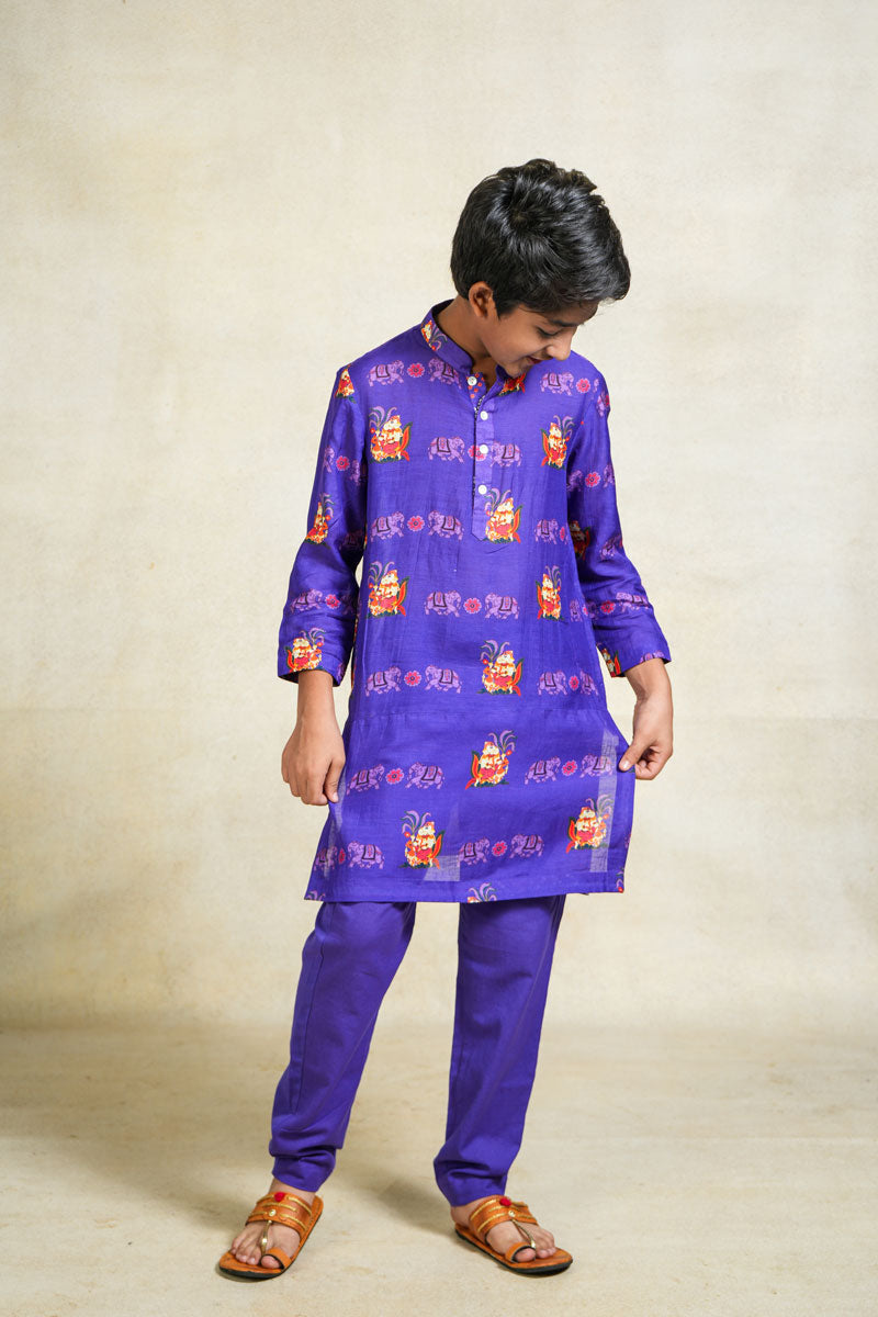 Bappa lavender Kurta pant set ( set of 2 )