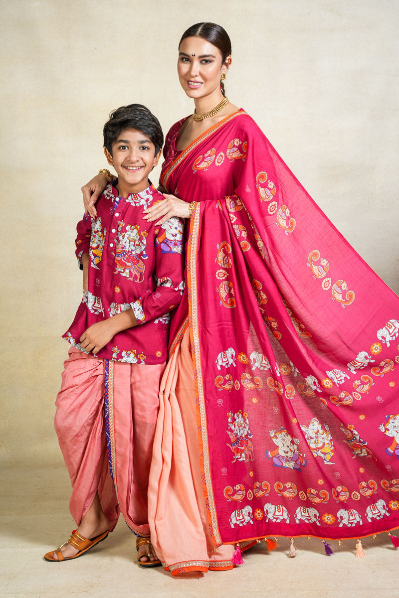SUMUKH PINK SAREE