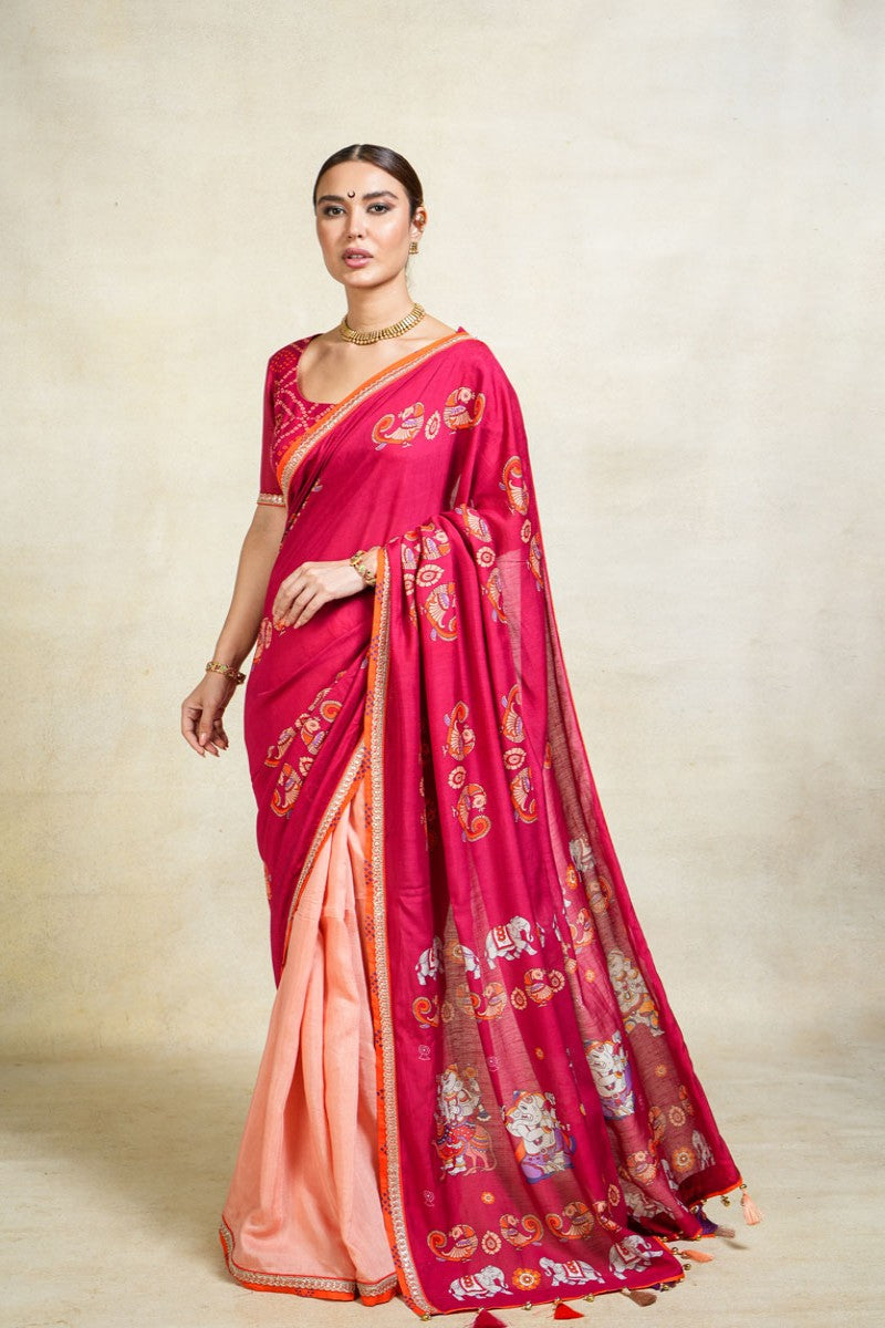 SUMUKH PINK SAREE