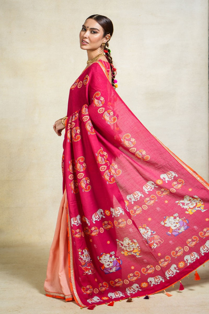 SUMUKH PINK SAREE