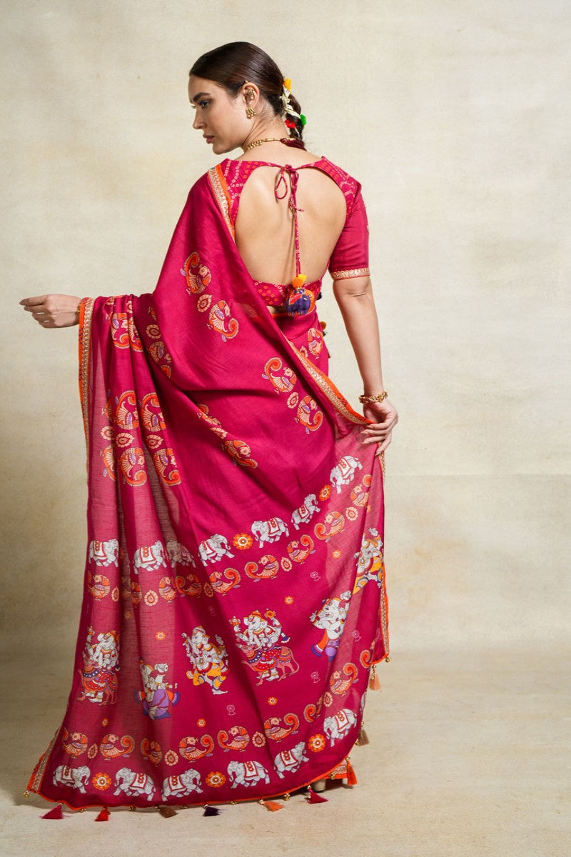 SUMUKH PINK SAREE