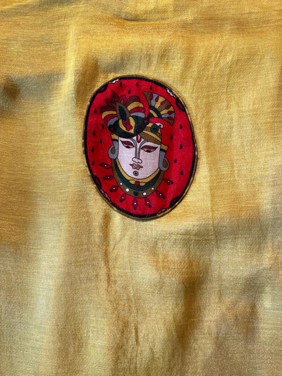 HALDI METALLIC SET OF 3 ( KURTA + CHURIDAR + jACKET )