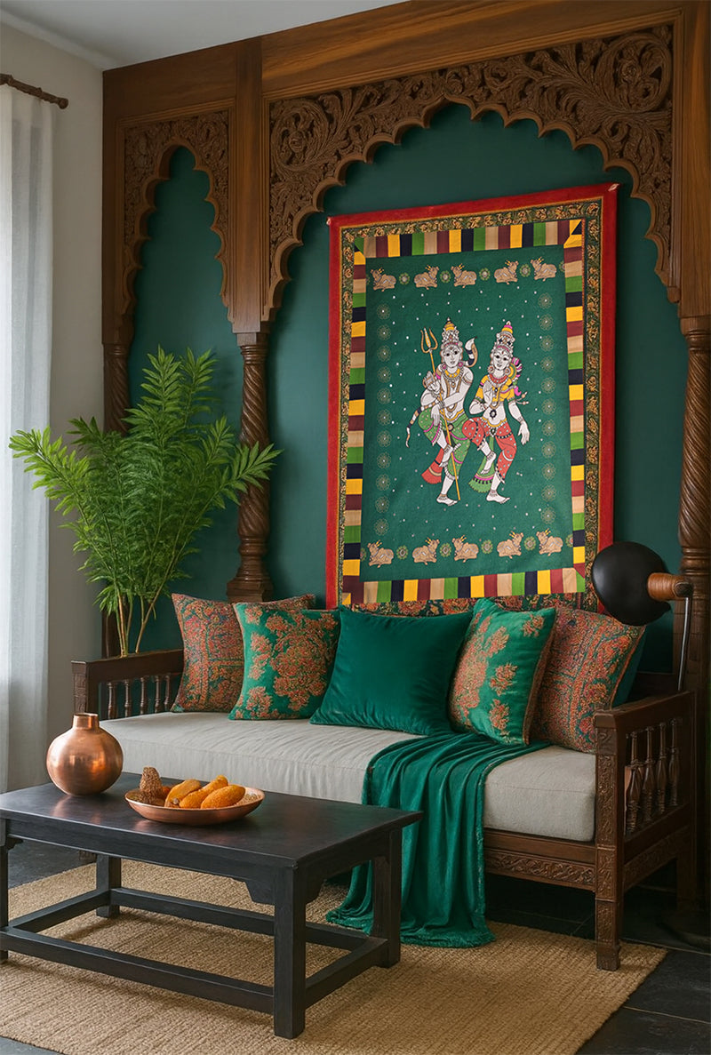 Lasya Shiv-Parvathi Fabric wall art