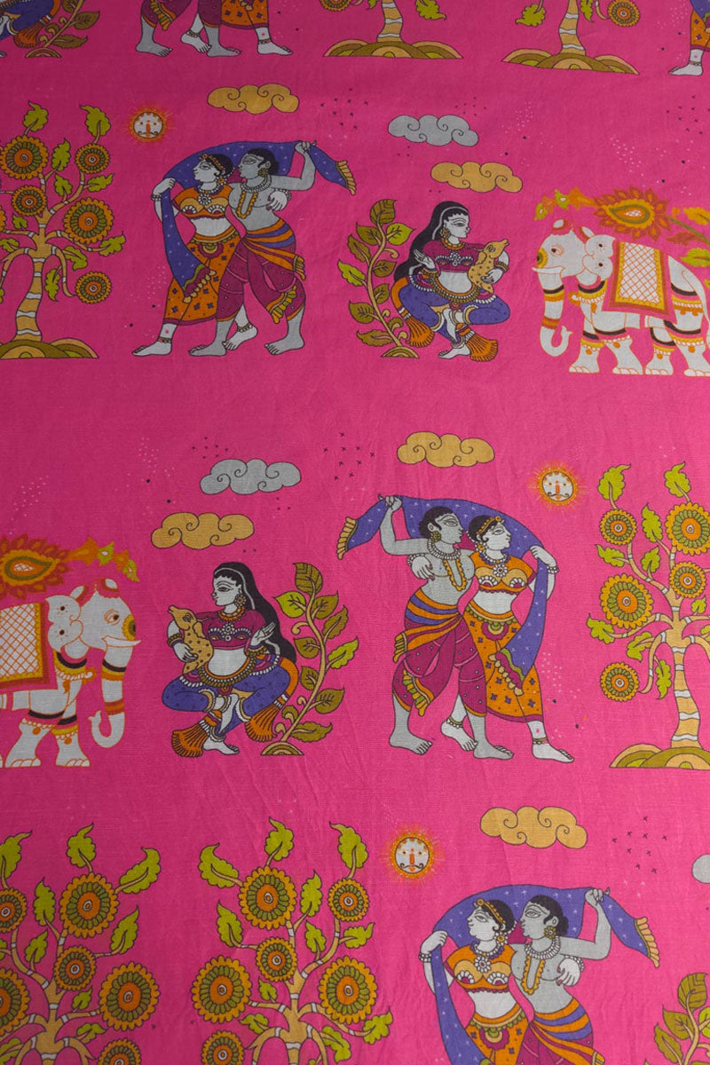 Pink panchvati fabric