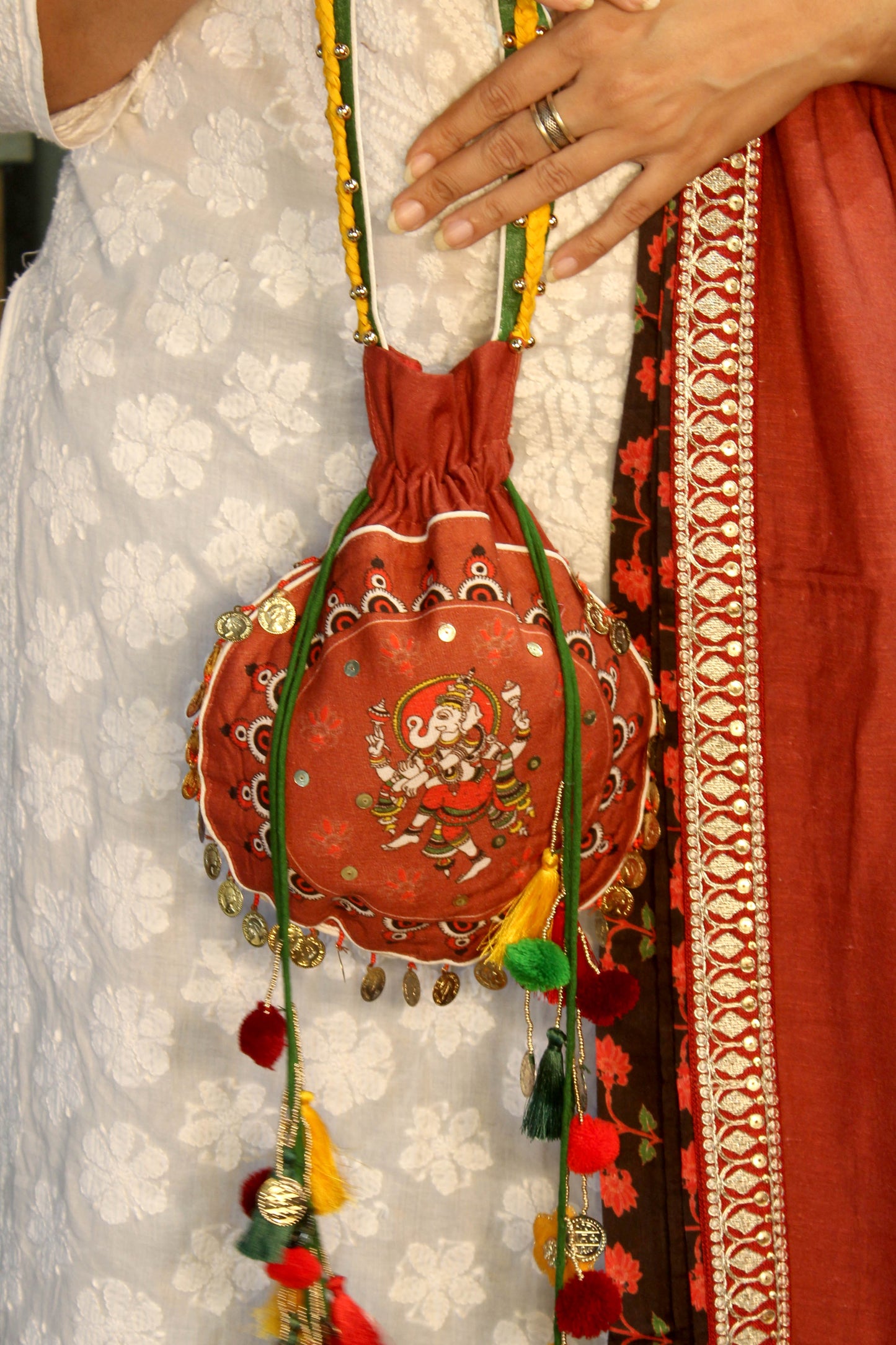 Natya Ganesh red potli