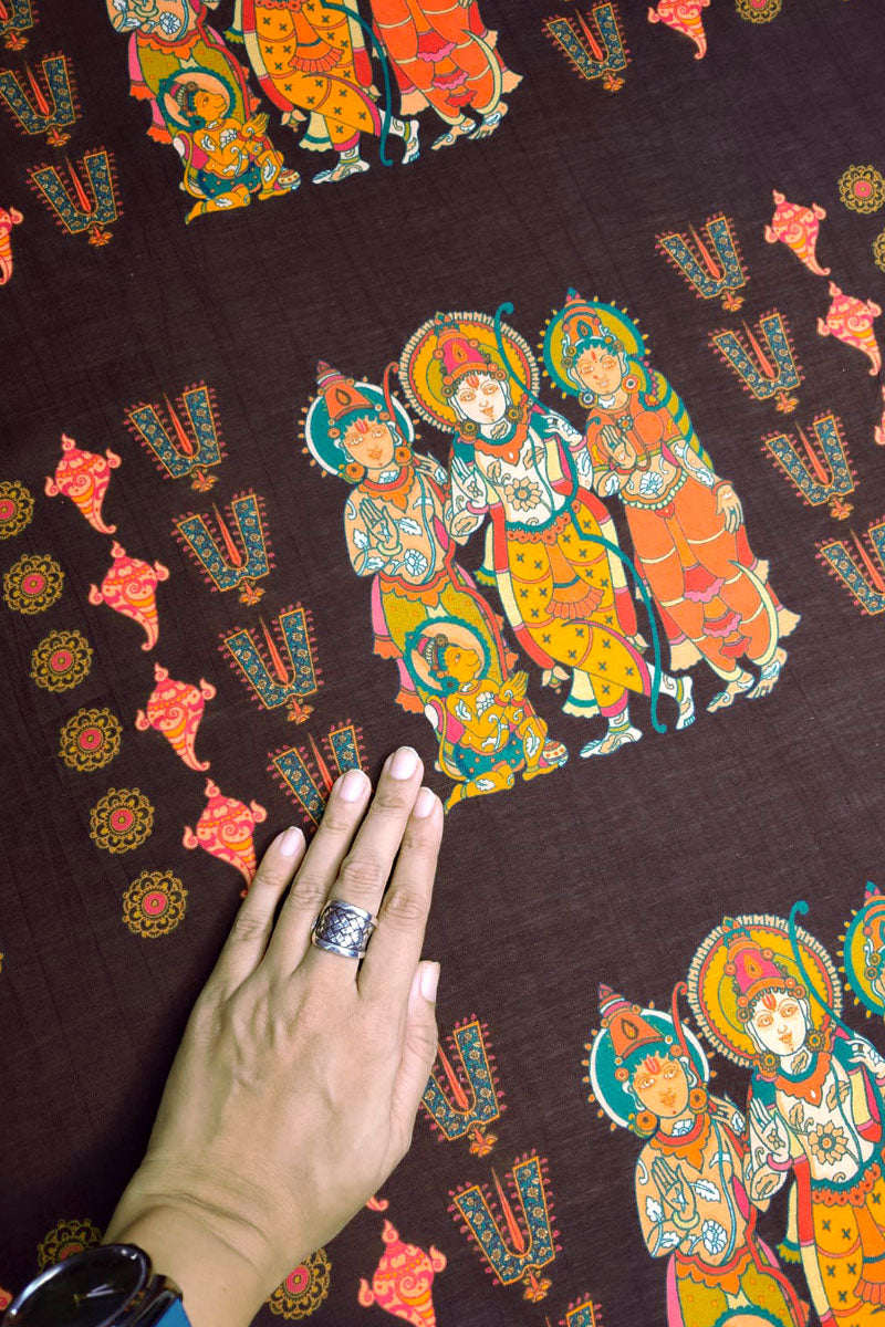 Siya sutra brown fabric