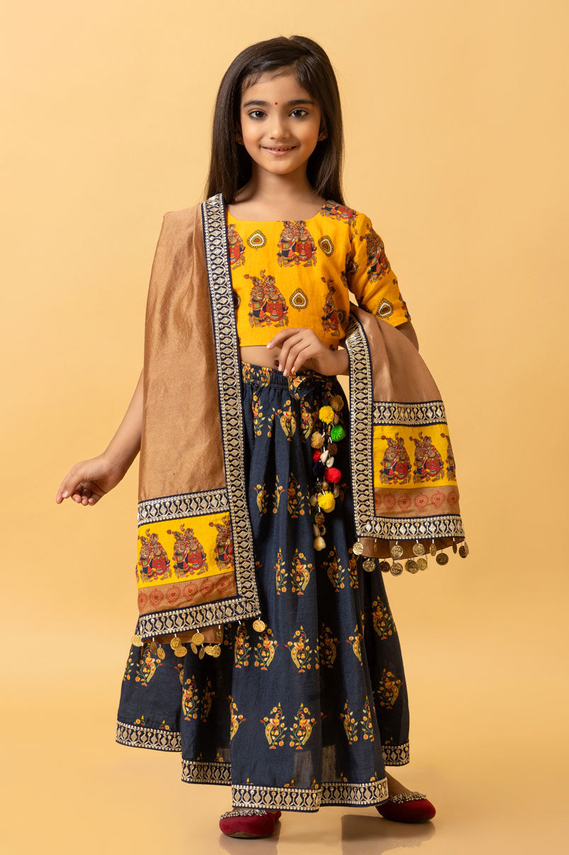 RAS LILA KRISHNA-RADHA LEHENGA SET GIRL ( skirt + dupatta + blouse)