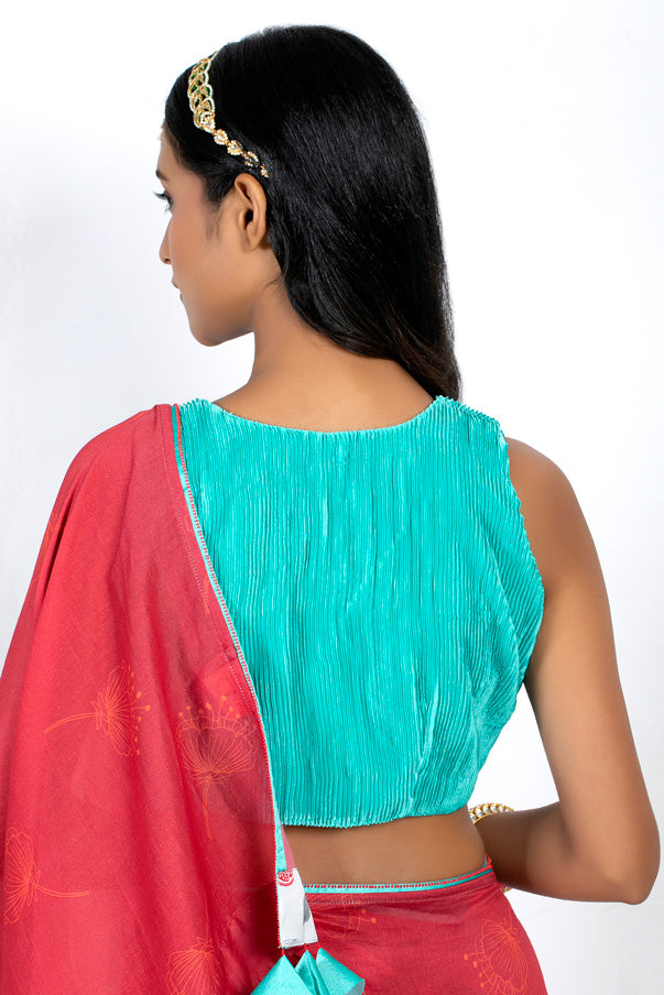 Green metallic blouse