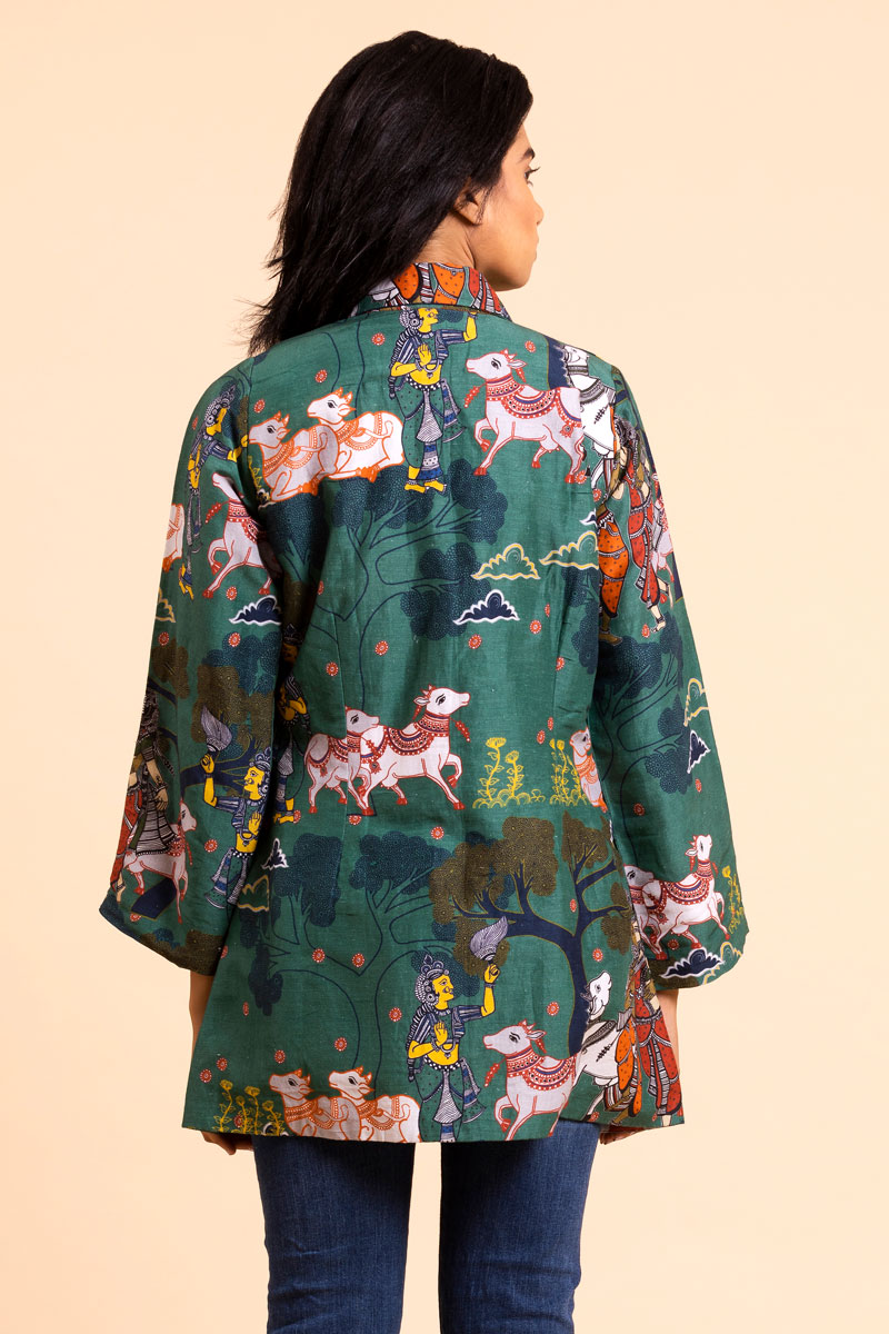 Radha Krishna Cow Fabric