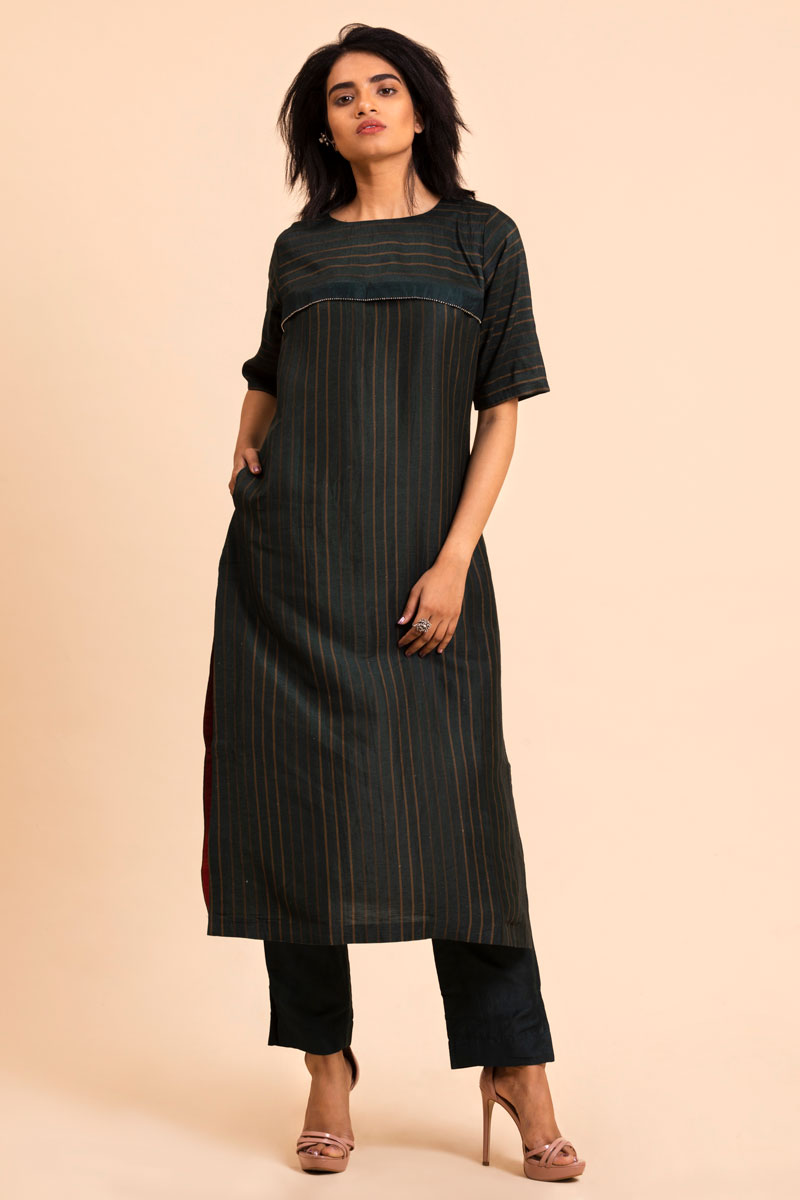 Bottle green set with dupatta (set of 3 )