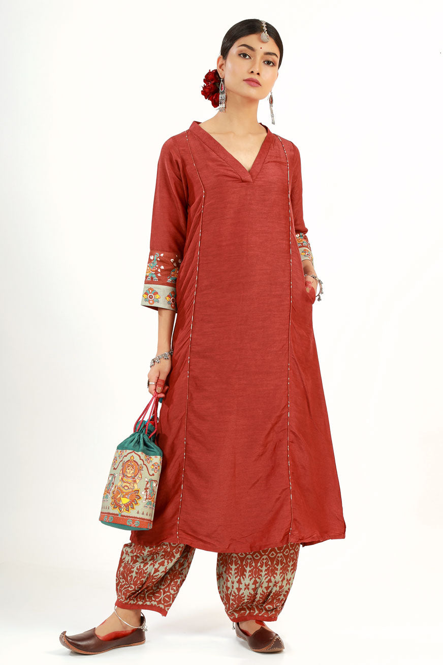 MAROON LAKSHMI SET + ISHWARI DUPATTA (set of 3 )